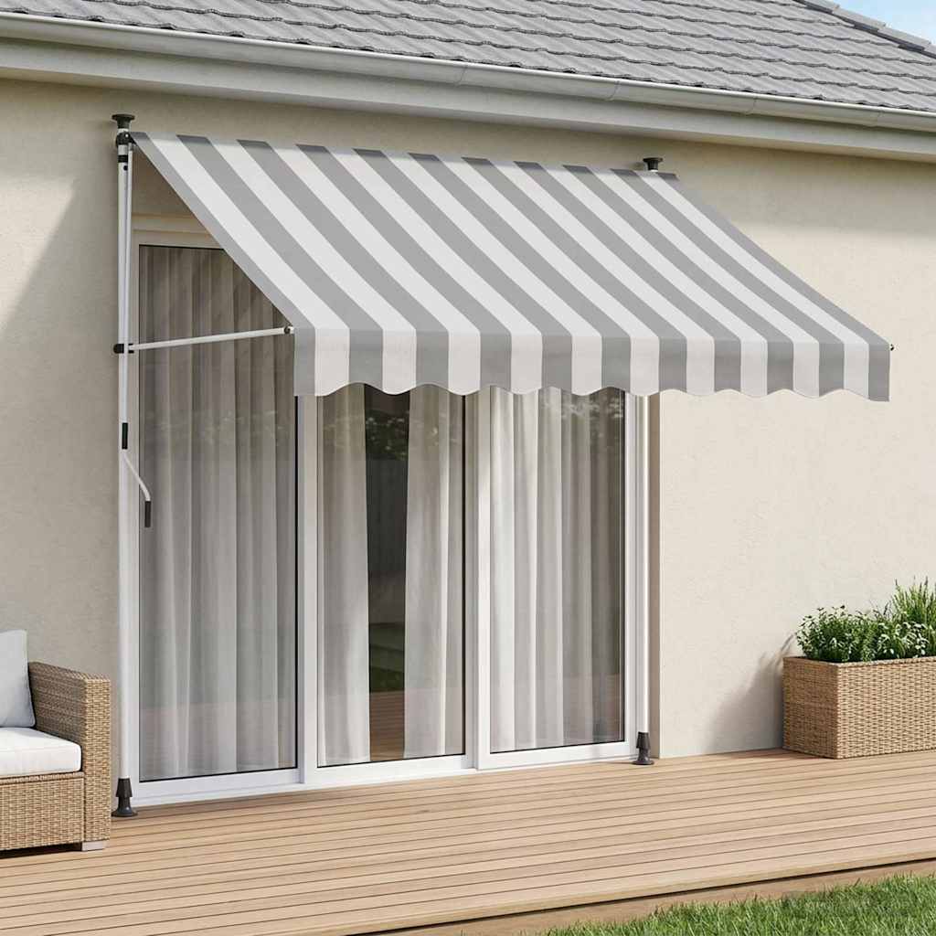 Rankinė sulankstoma markizė Antracito ir baltos 150 cm