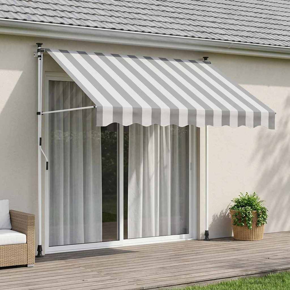 Rankinė sulankstoma markizė Antracito ir baltos 200 cm