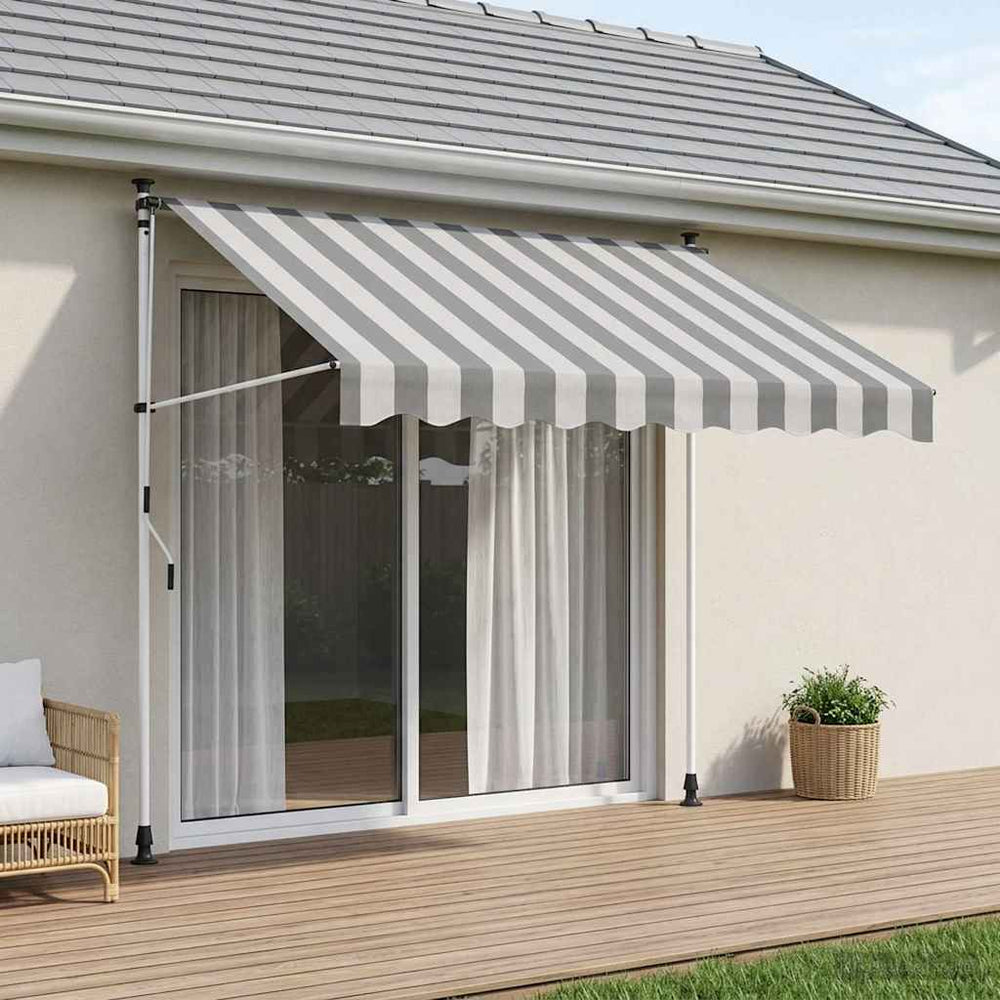 Rankinė sulankstoma markizė Antracito ir baltos 250 cm