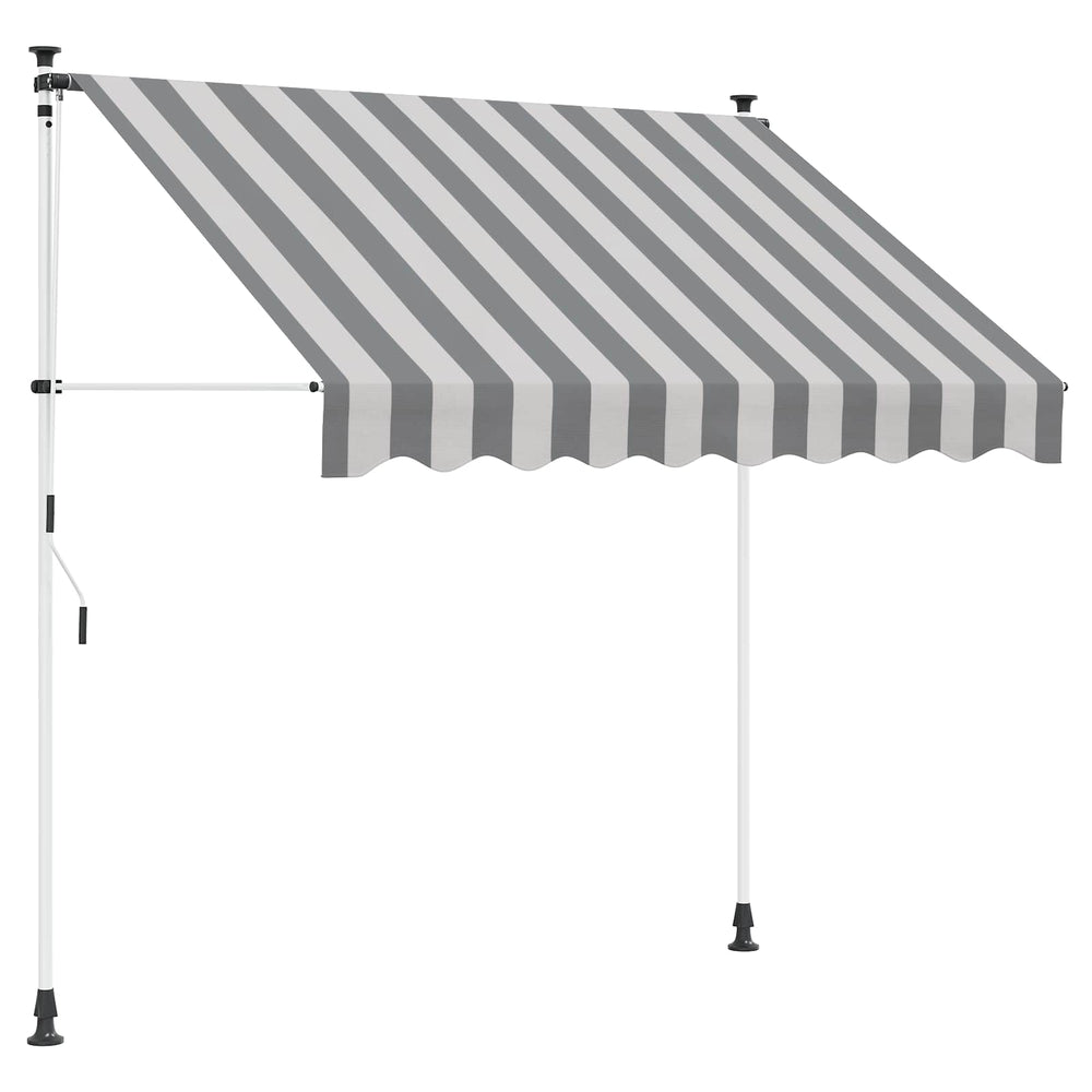 Rankinė sulankstoma markizė Antracito ir baltos 300 cm