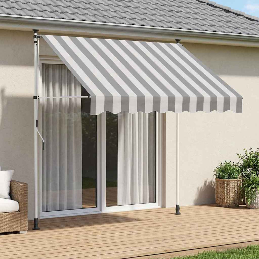 Rankinė sulankstoma markizė Antracito ir baltos 350 cm