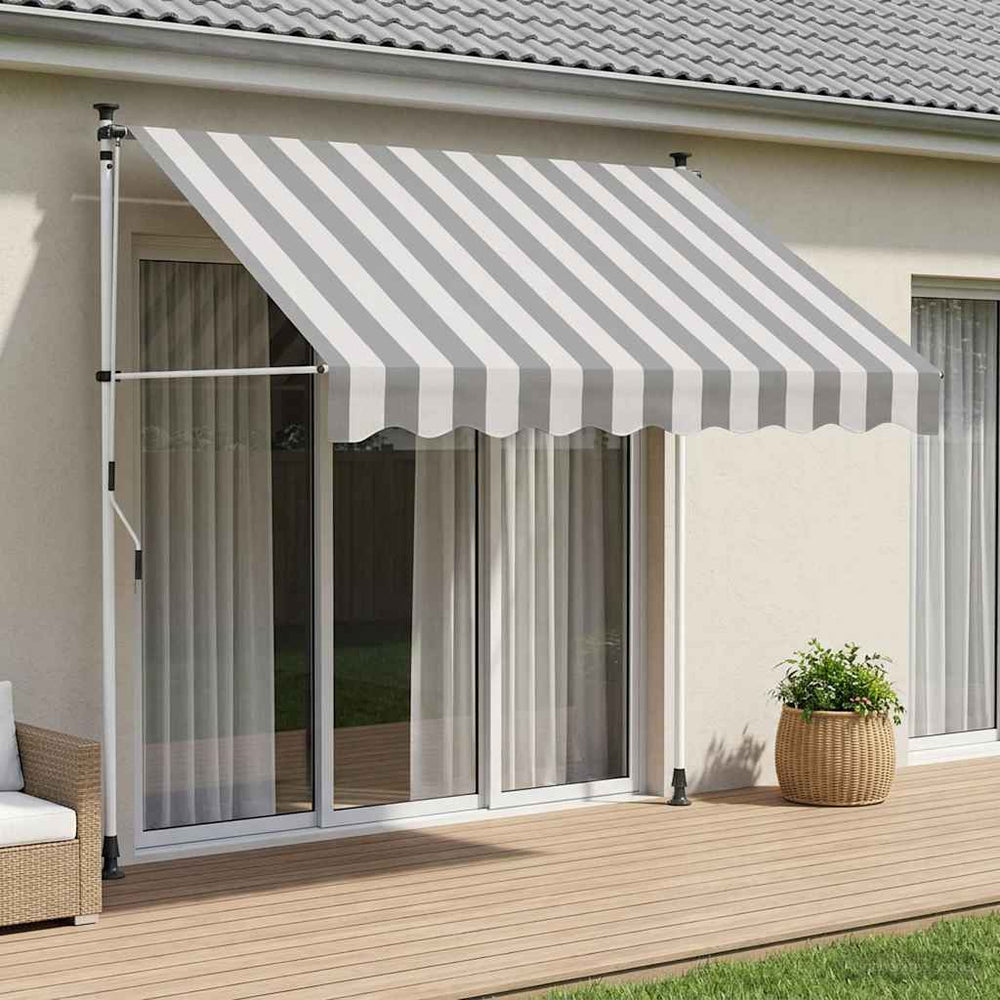 Rankinė sulankstoma markizė Antracito ir baltos 400 cm