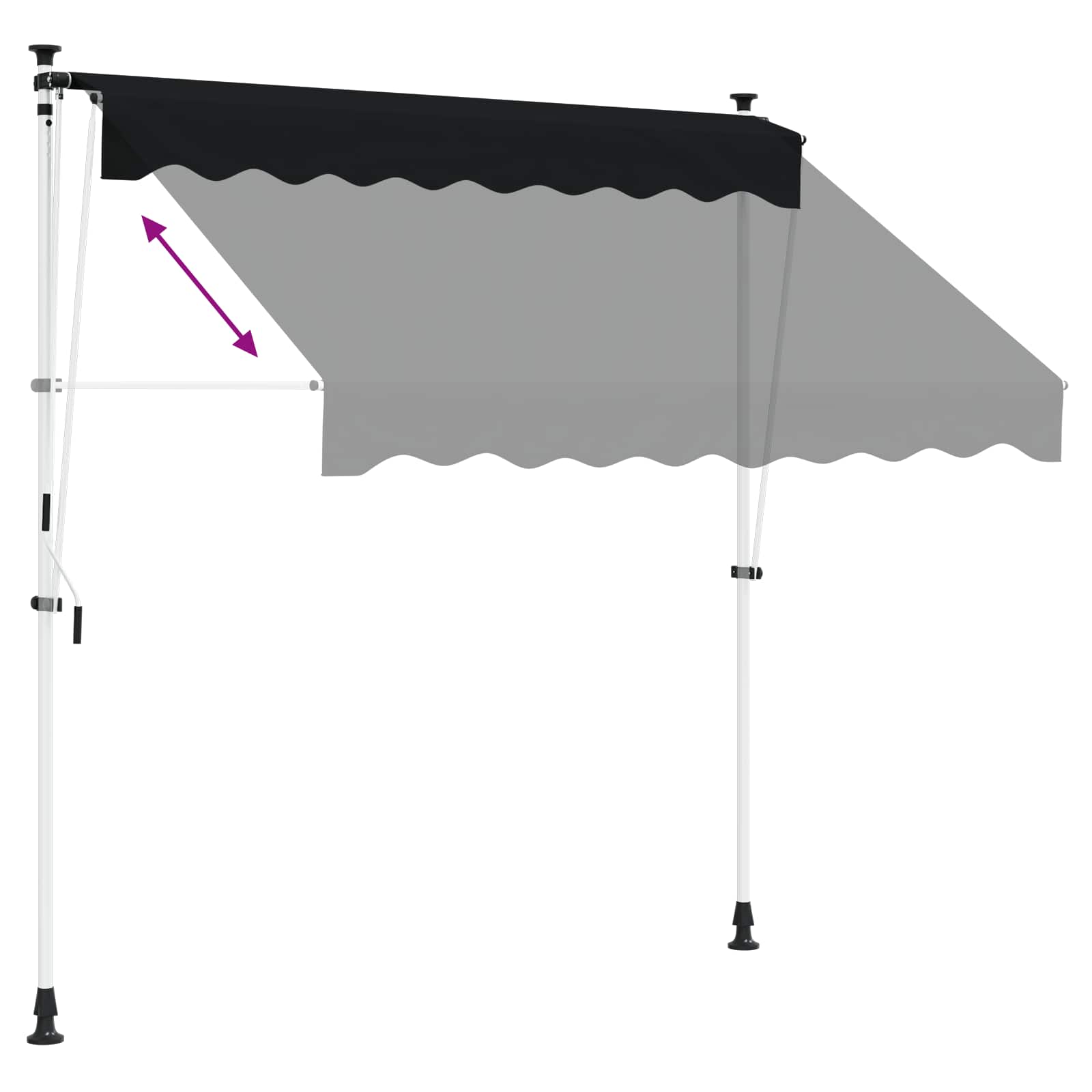 Rankinė sulankstoma markizė Juoda 150 cm
