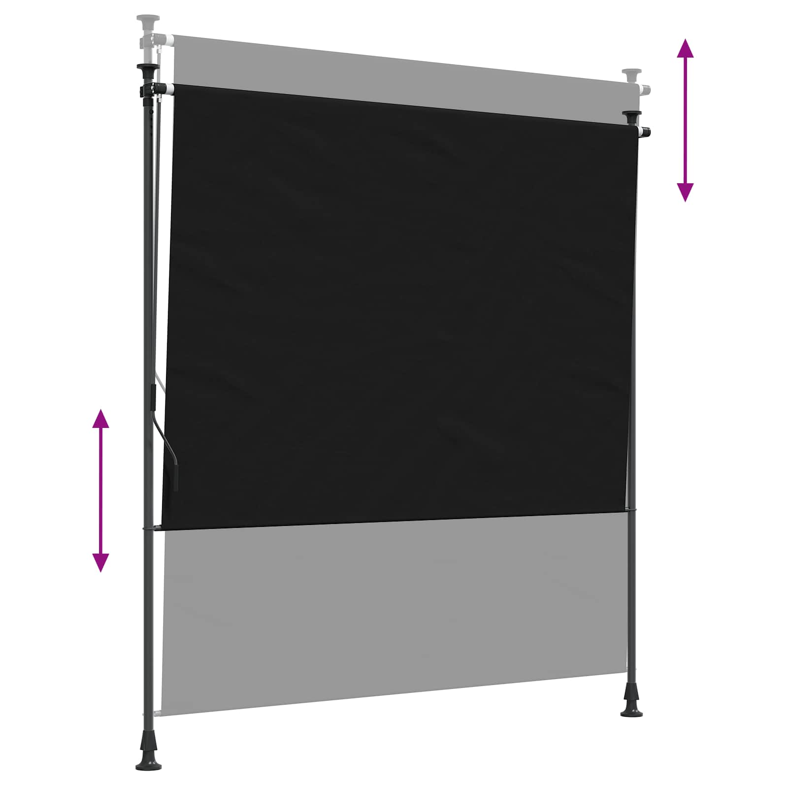 Lauko Ritininė Žaliuzė Juoda 200 x 270 cm