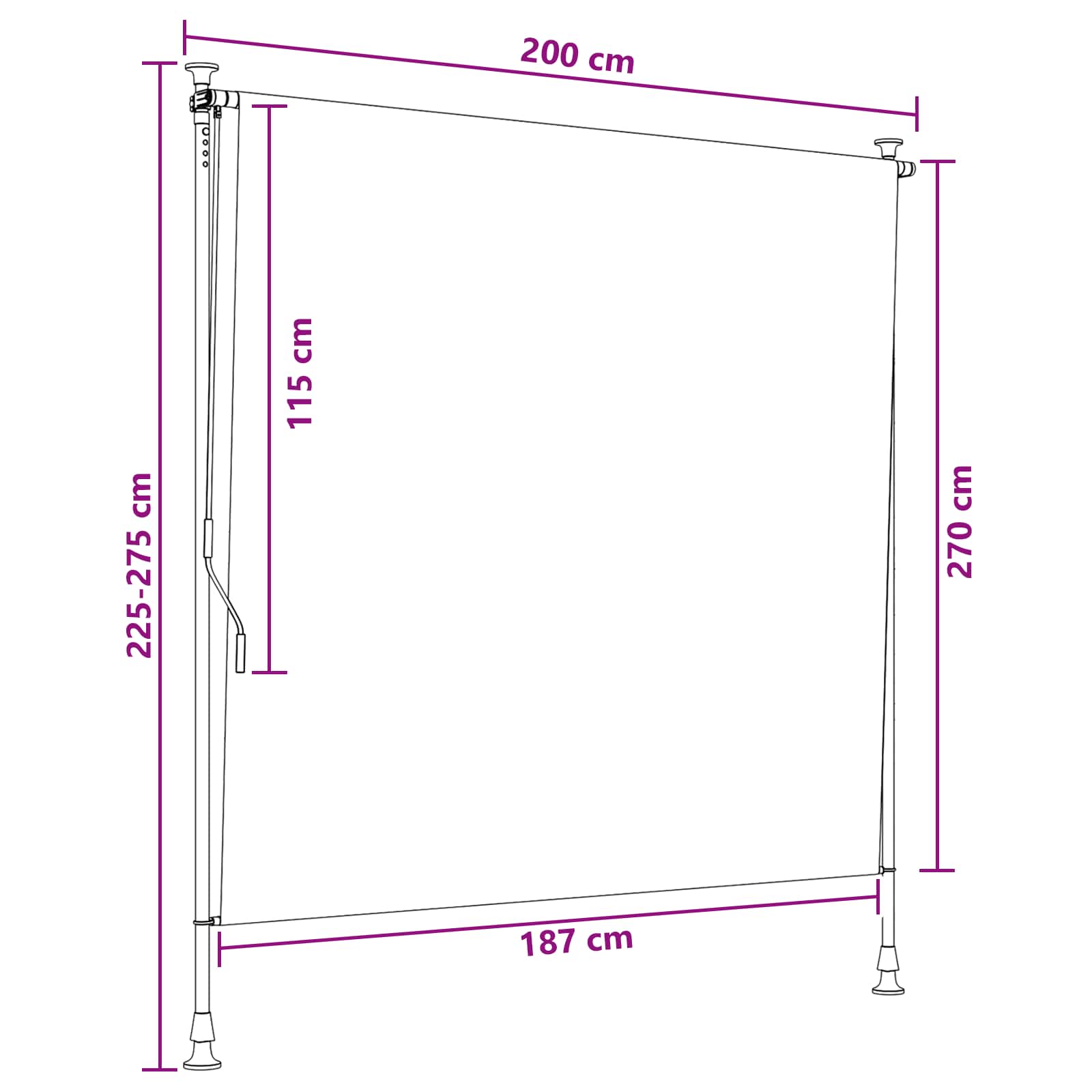Lauko Ritininė Žaliuzė Ruda 150 x 270 cm