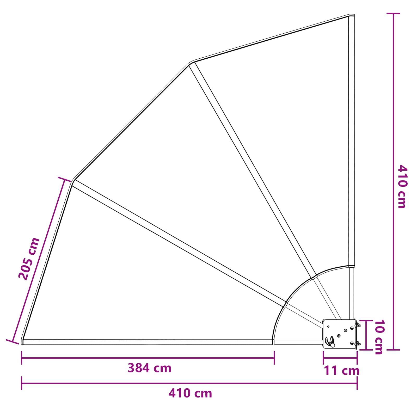 Balkono privatumo ekranas 140 x 140 cm Poliesteris