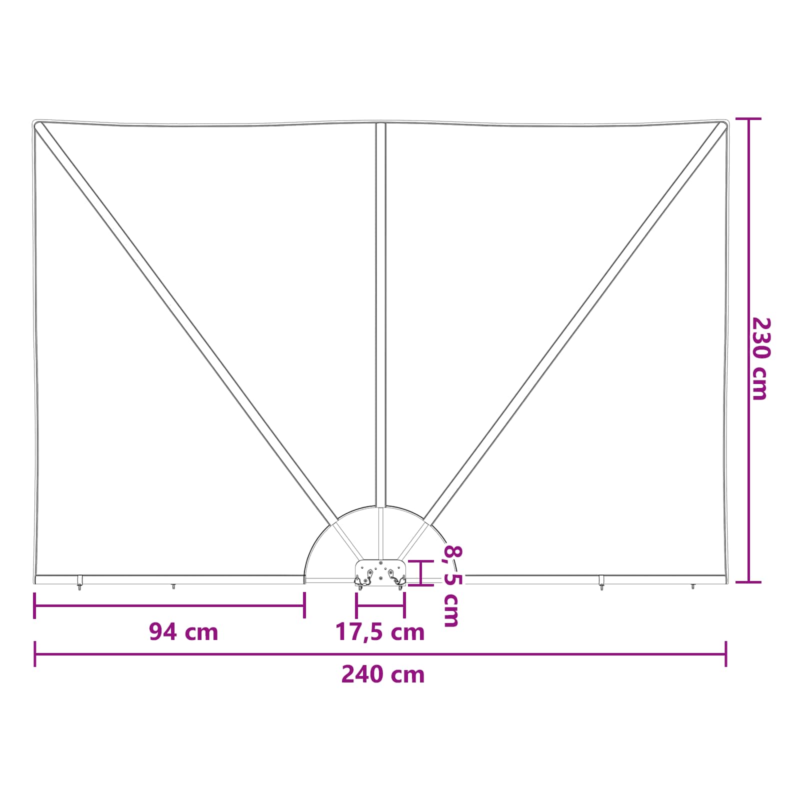 Balkono privatumo ekranas 240 x 160 cm Poliesteris Stačiakampio
