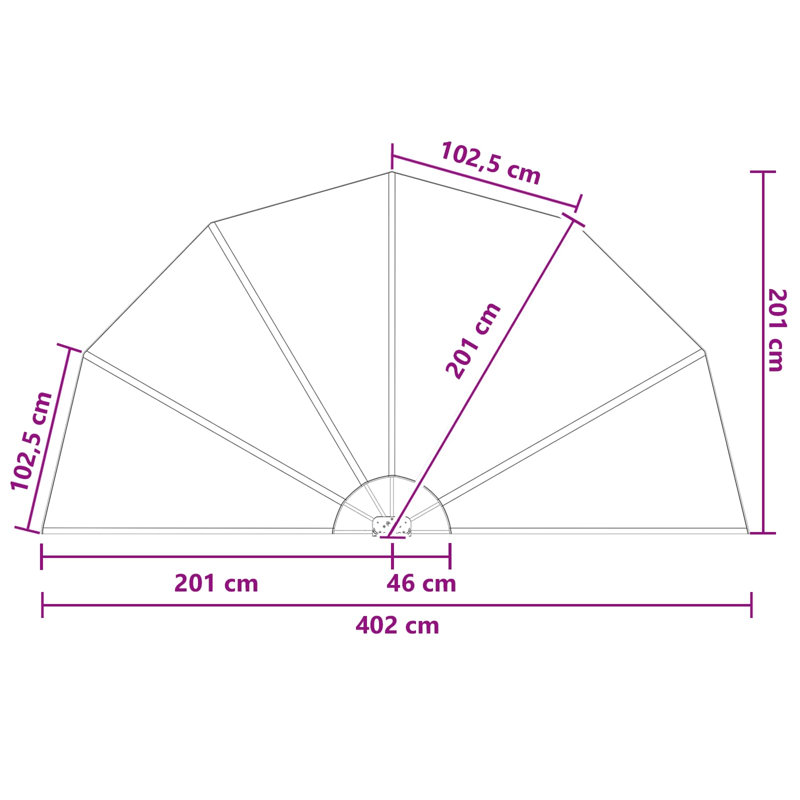 Balkono privatumo ekranas Ø 400 cm Poliesteris Ruda