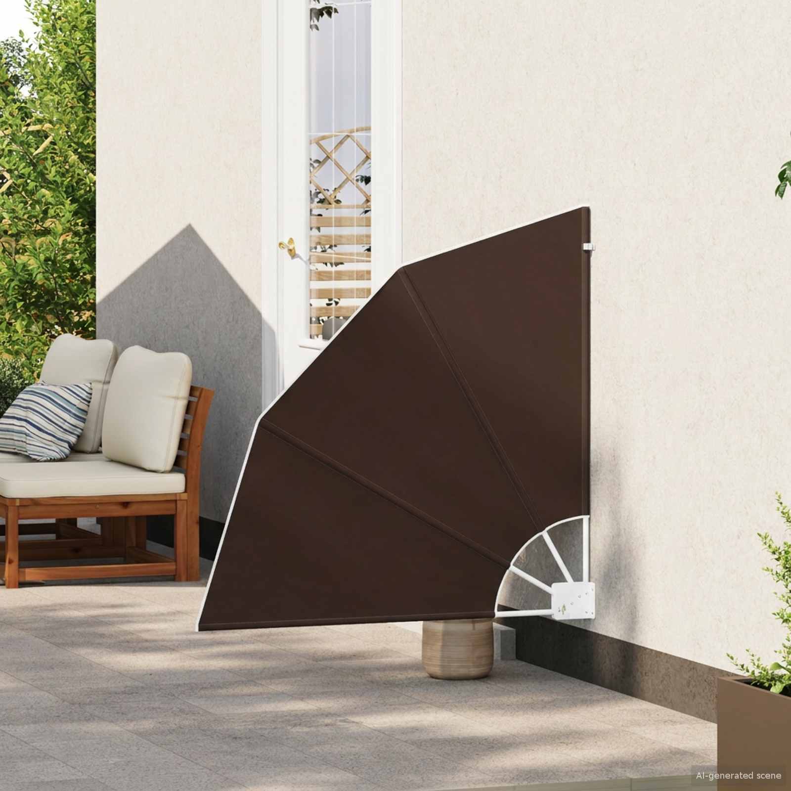 Balkono privatumo ekranas 115 x 115 cm Poliesteris Ruda