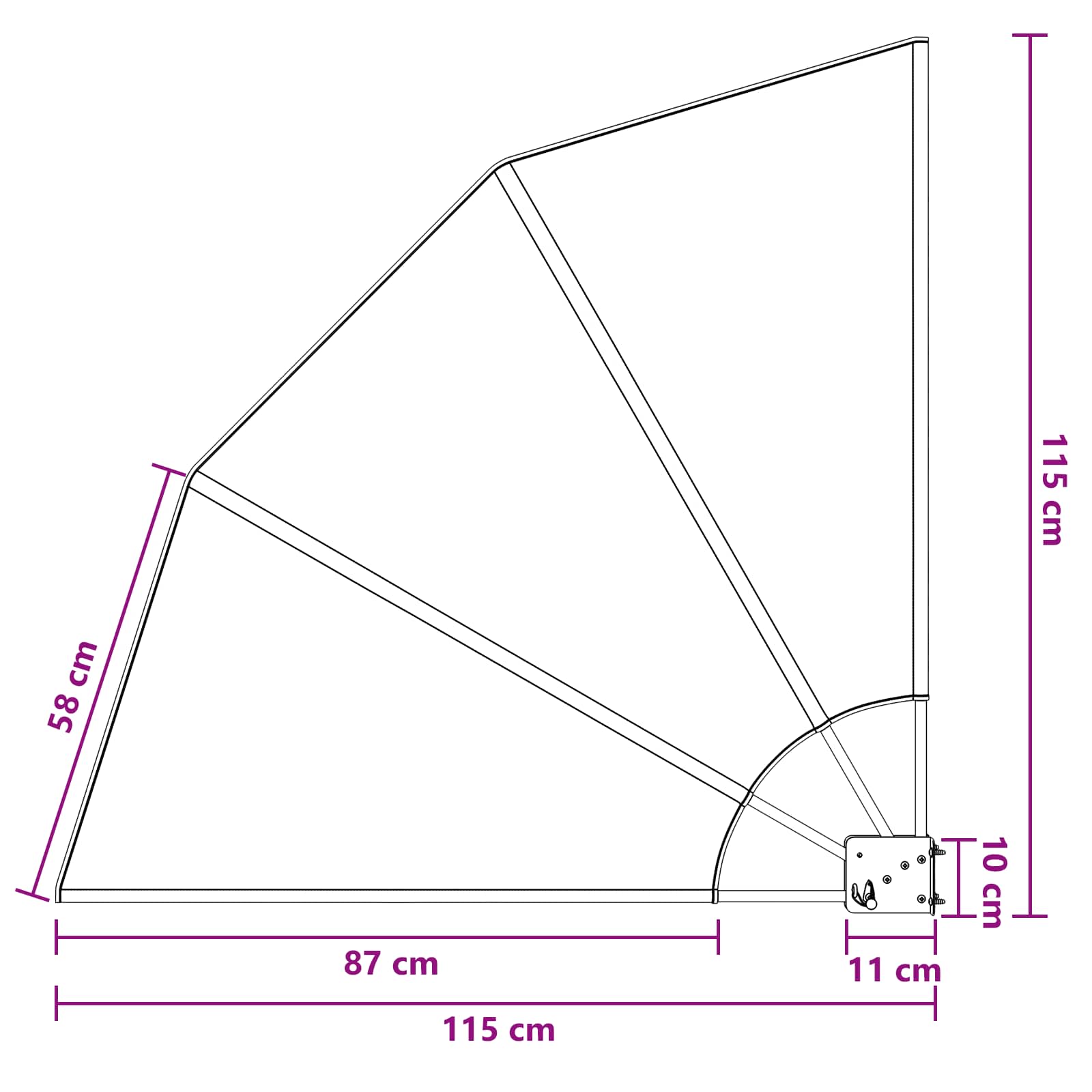 Balkono privatumo ekranas 115 x 115 cm Poliesteris Ruda