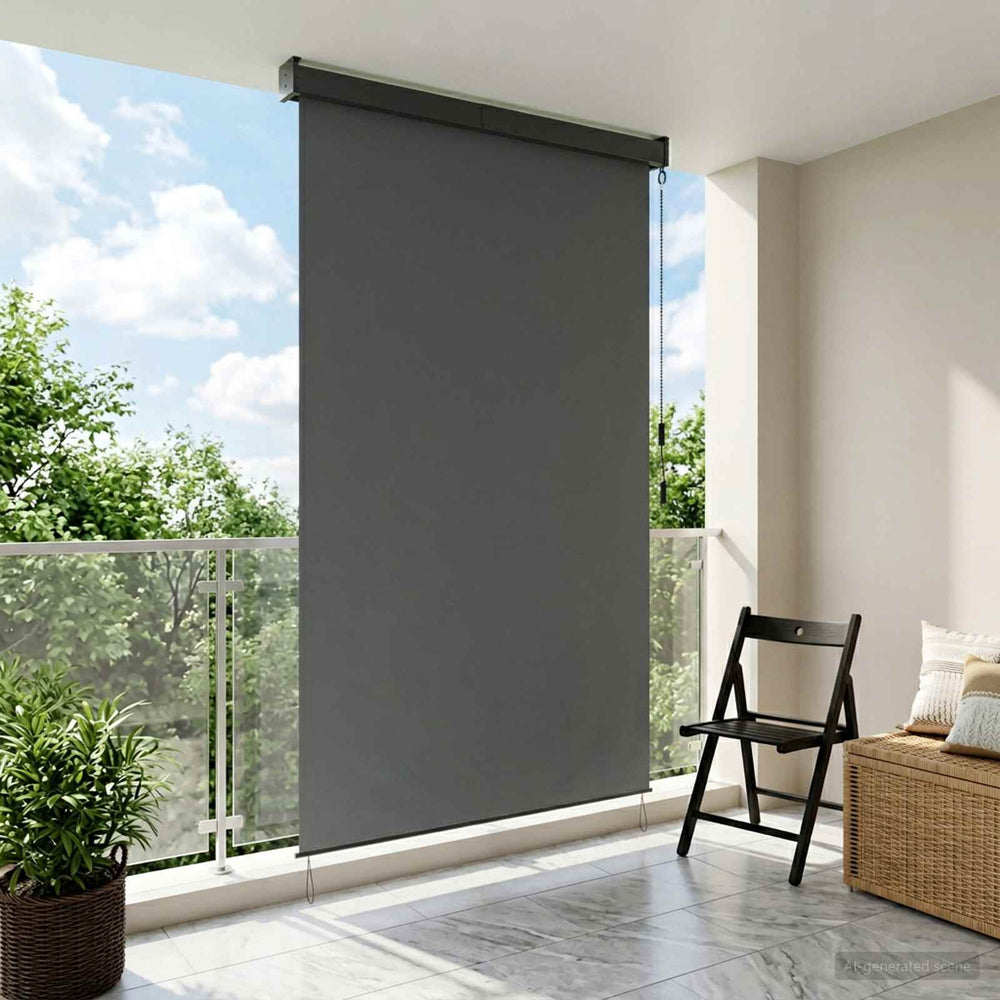 Roletas Šviesiai pilka 60 x 250 cm Audinys ir aliuminis