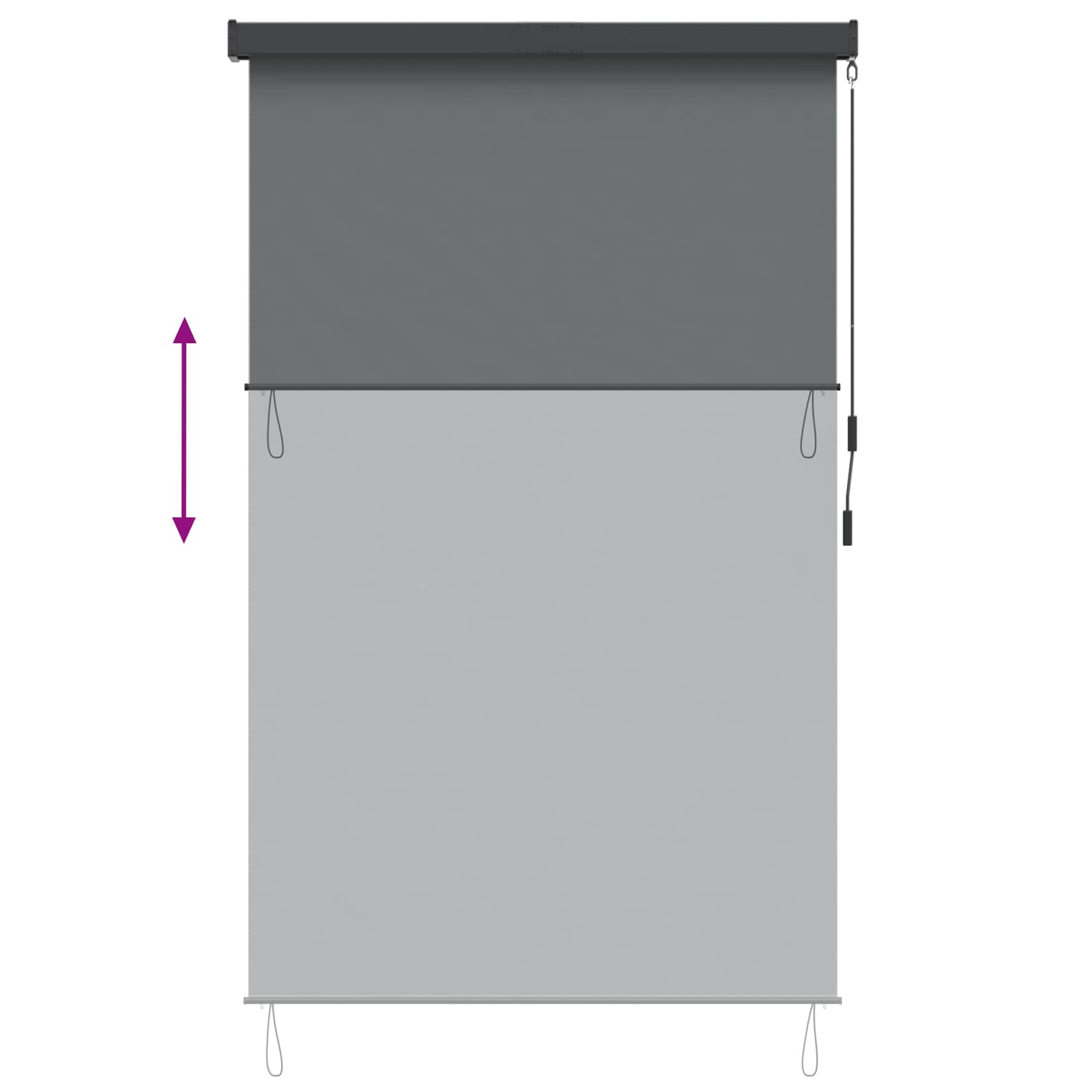 Roletas Šviesiai pilka 60 x 250 cm Audinys ir aliuminis