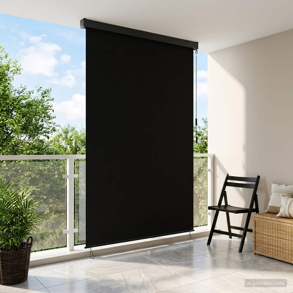 Roletas Juoda 100 x 250 cm Audinys ir aliuminis