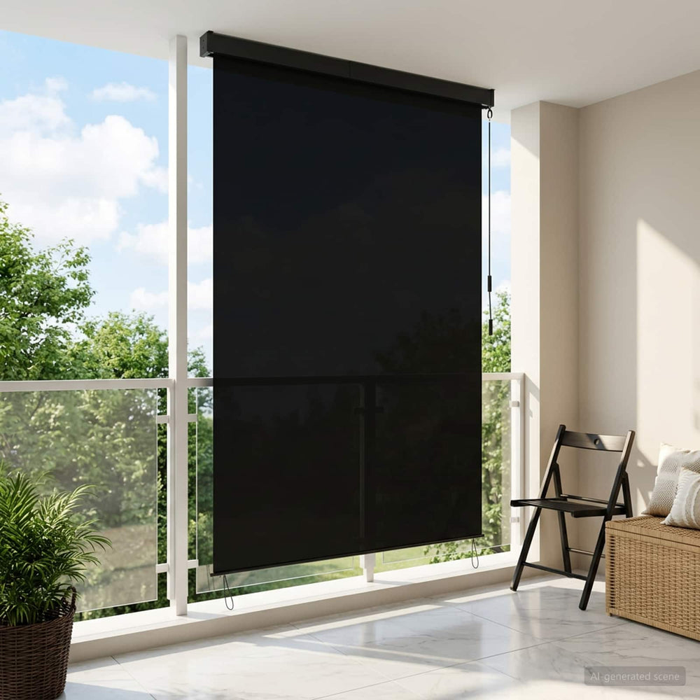 Roletas Juoda 120 x 250 cm Audinys ir aliuminis