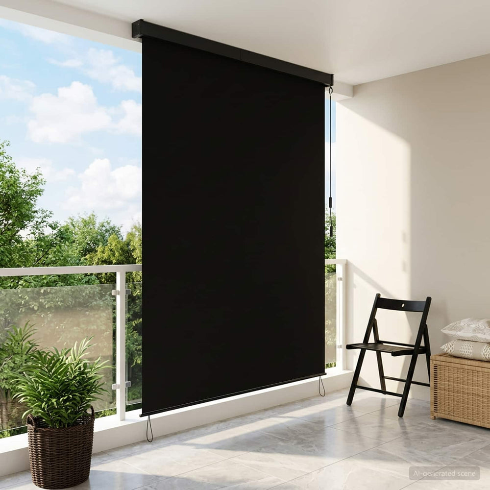 Roletas Juoda 180 x 250 cm Audinys ir aliuminis