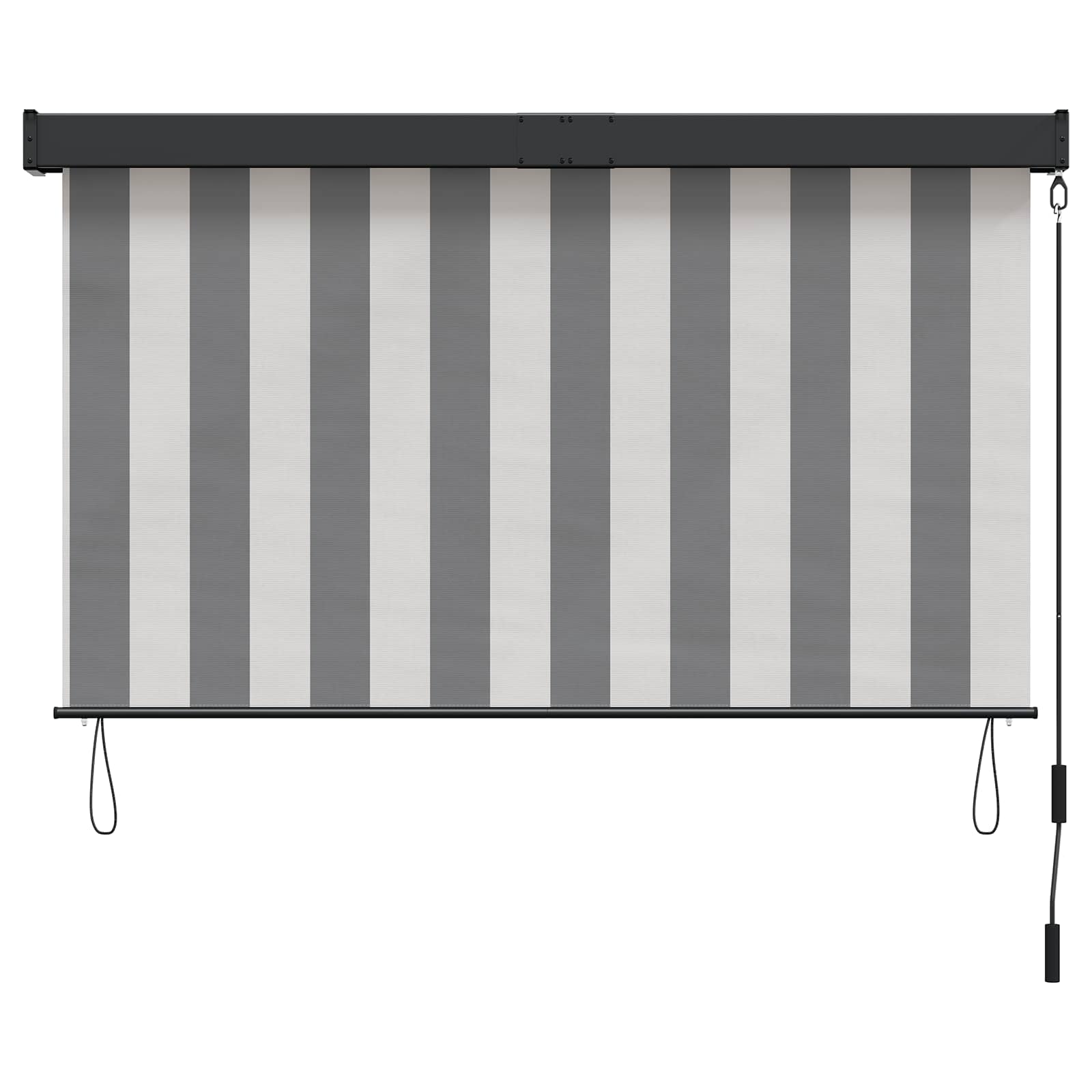 Roletas Antracito ir baltos 180 x 250 cm Audinys ir aliuminis