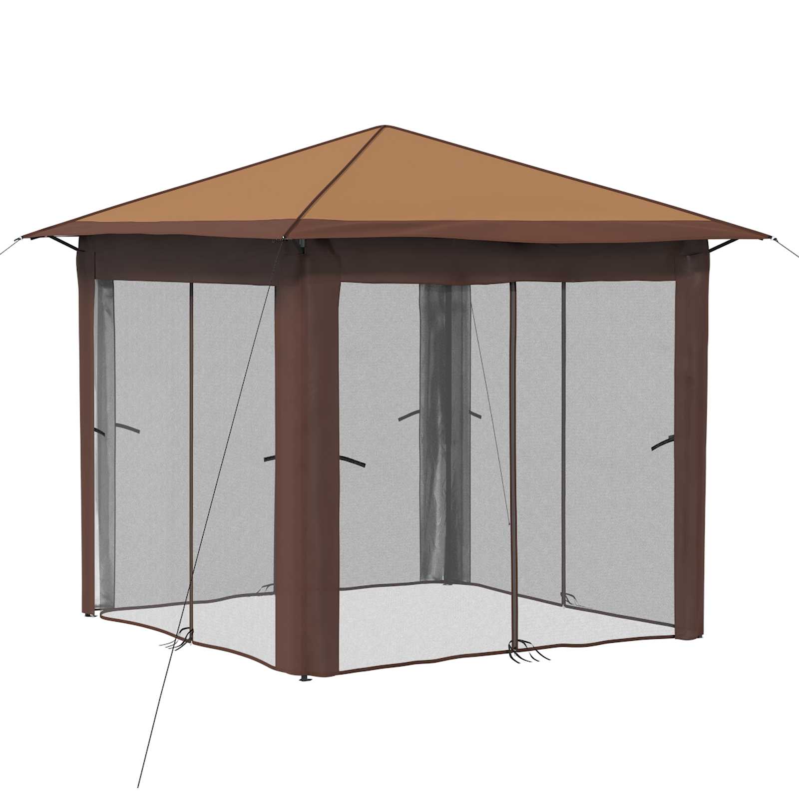 Paviljonas su 4 šoninėmis sienomis 2,6 x 2,6 m Bežinis ir Rudas