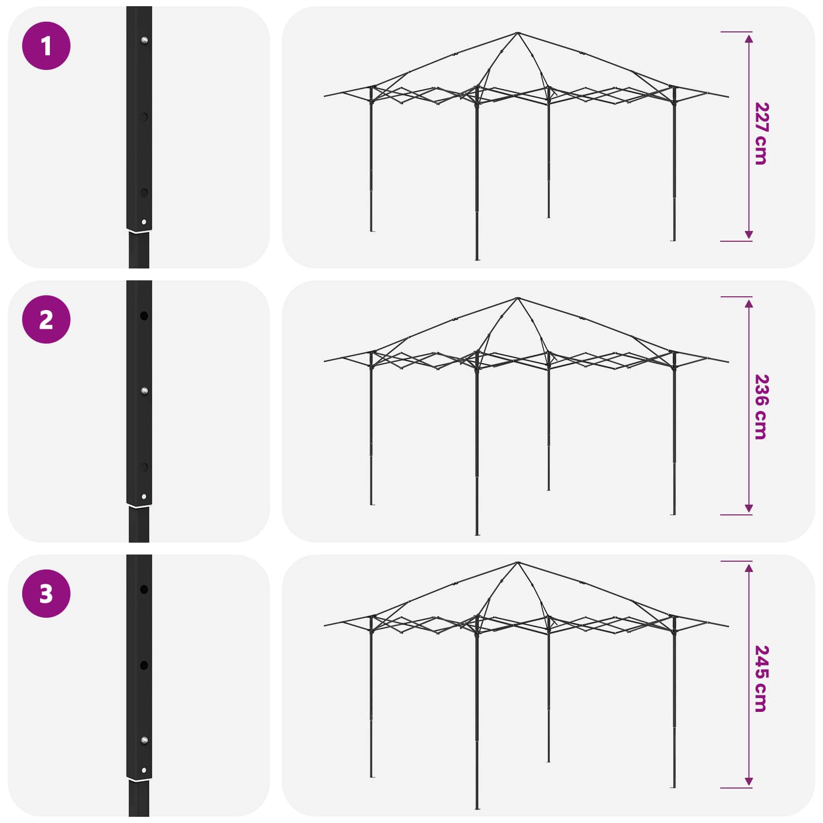 Paviljonas su 4 šoninėmis sienomis 2,6 x 2,6 m