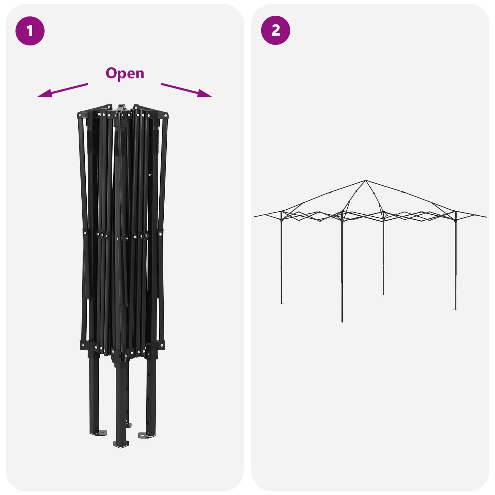 Gazebo su 4 šoninėmis sienomis 4 x 4 m Kremas ir rudas