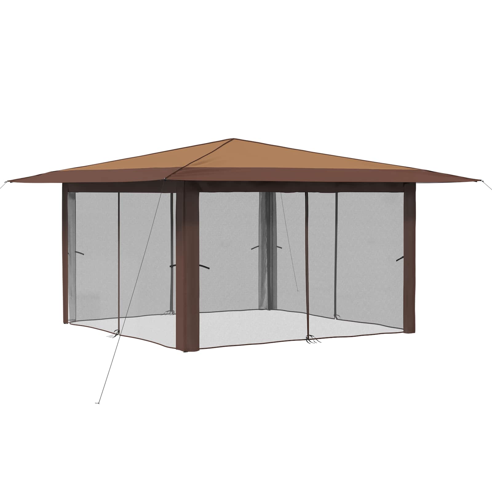 Gazebo su 4 šoninėmis sienomis 4 x 4 m Bežinis ir Rudas