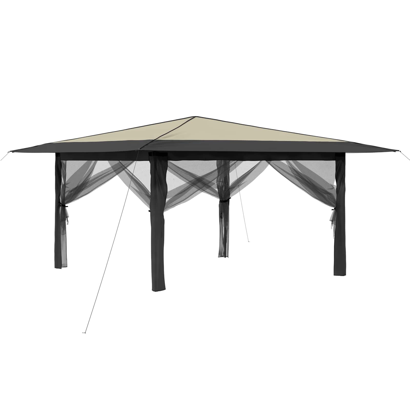 Gazebo su 4 šoninėmis sienomis 4 x 4 m Kremo ir antracito