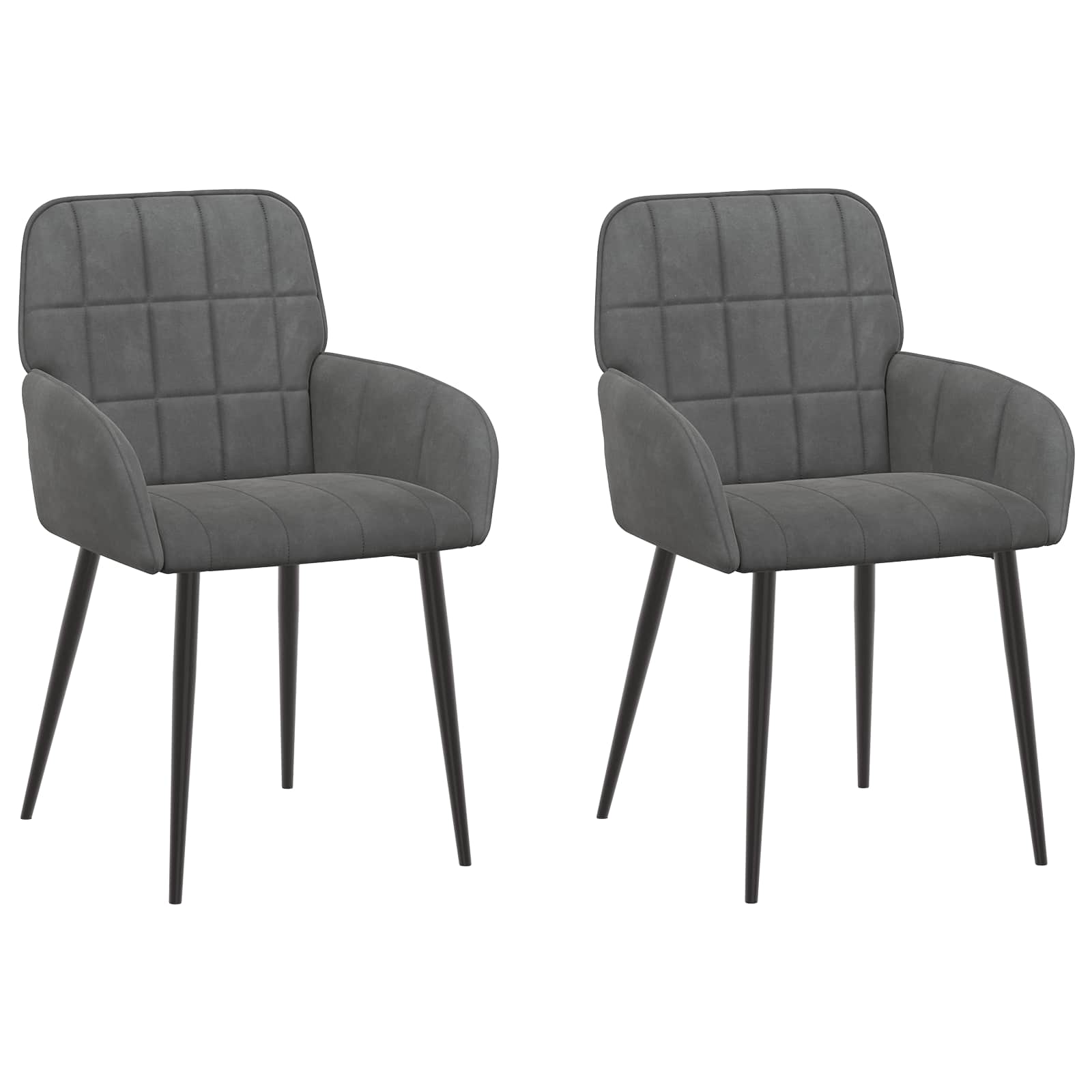 Valgomojo kėdės 2 pcs Aksomas Tamsiai pilka 56,5 x 50 x 86 cm
