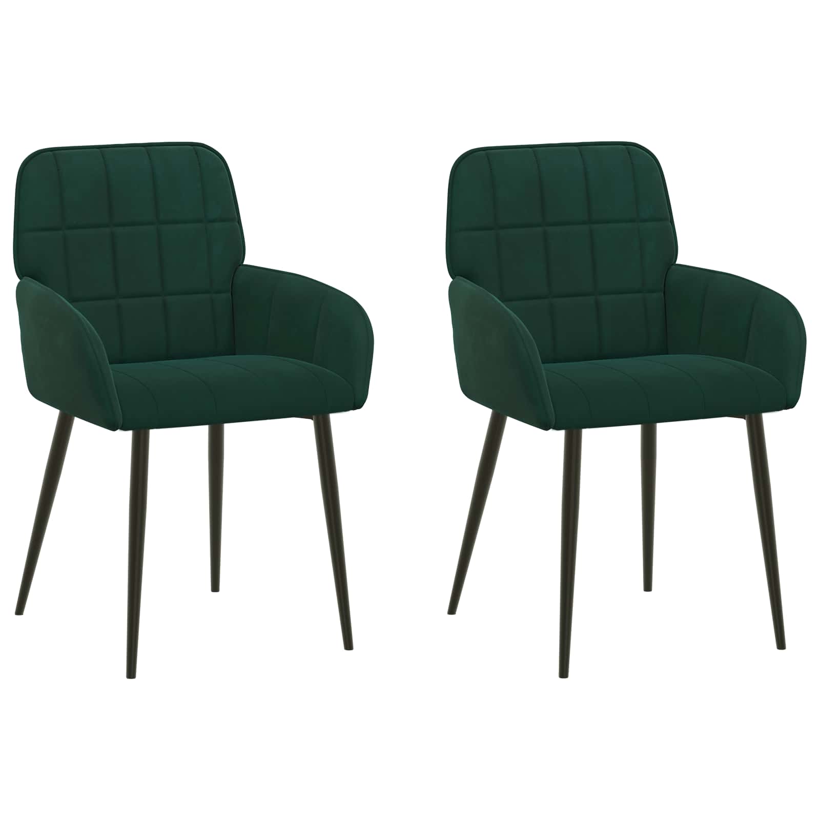 Valgomojo kėdės 2 pcs Aksomas Tamsiai žalia 56,5 x 50 x 86 cm