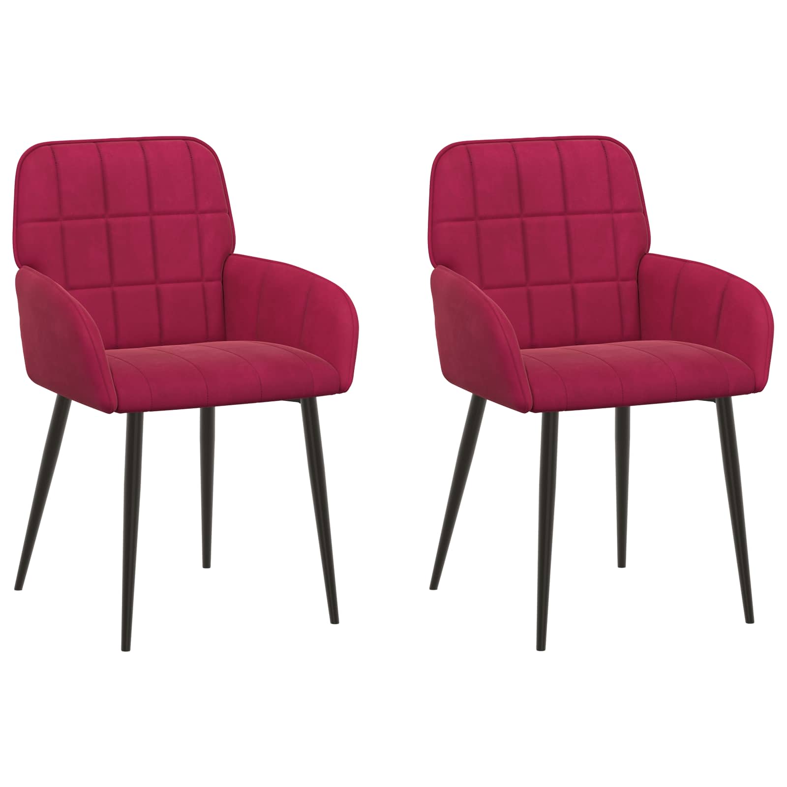 Valgomojo kėdės 2 pcs Aksomas Vyno raudona 56,5 x 50 x 86 cm
