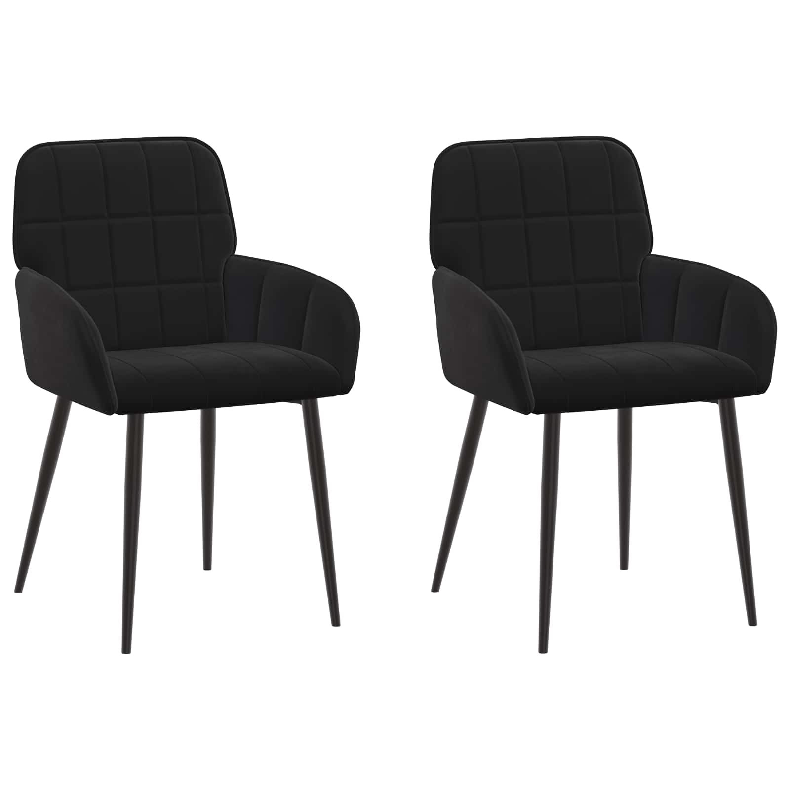 Valgomojo kėdės 2 pcs Aksomas Juoda 56,5 x 50 x 86 cm