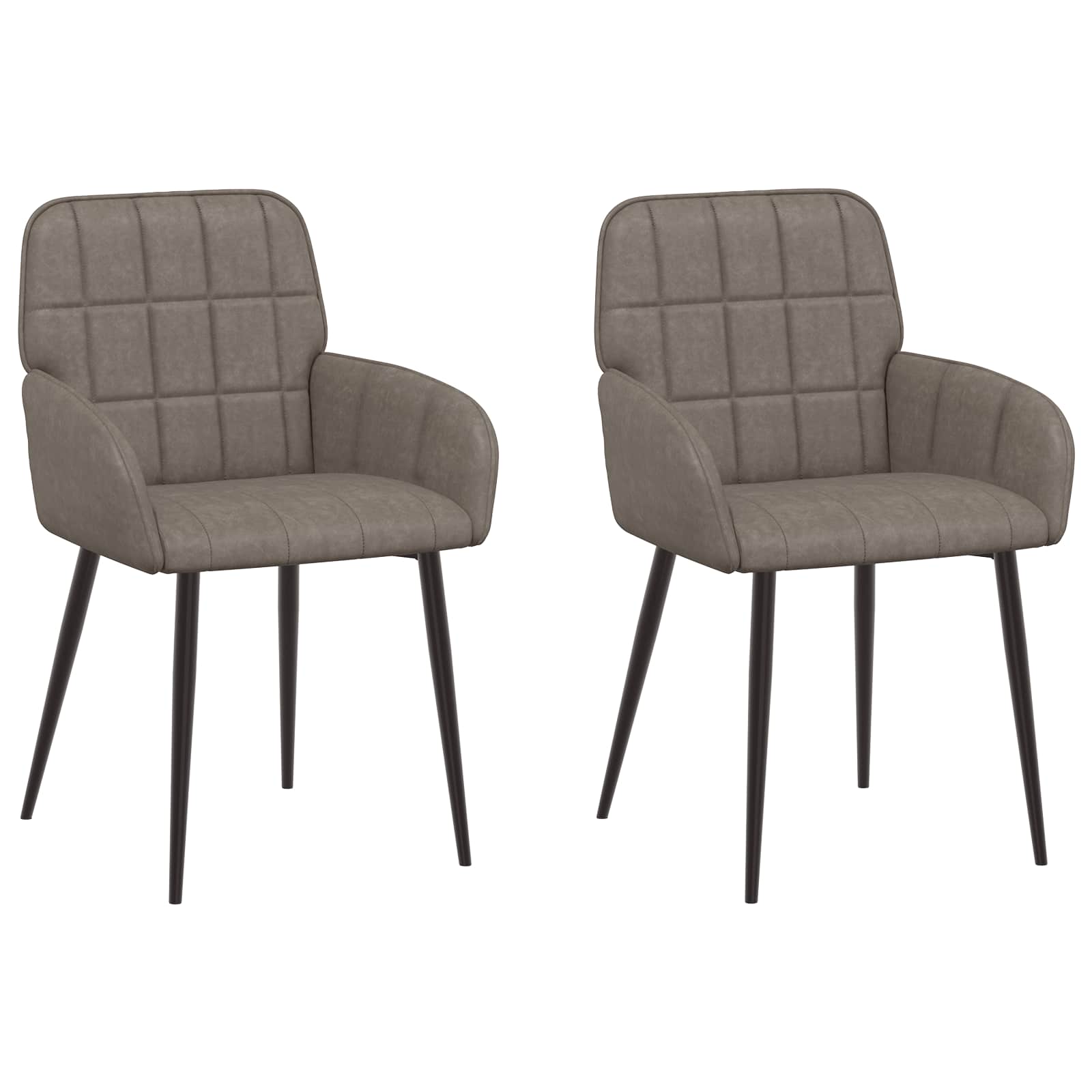 Valgomojo kėdės 2 pcs Dirbtinė oda Pilka 57 x 50 x 85 cm