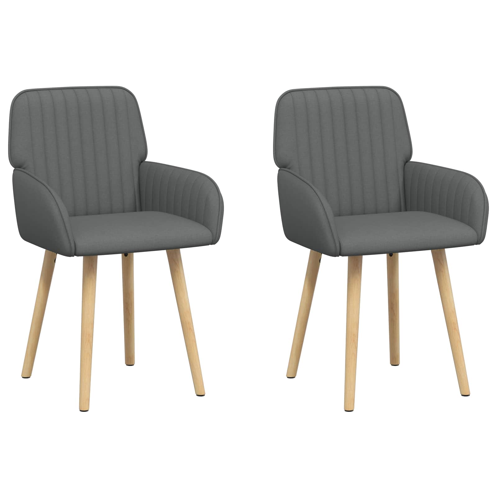 Valgomojo kėdės 2 pcs Audinys Tamsiai pilka 56,5 x 50 x 87,5 cm