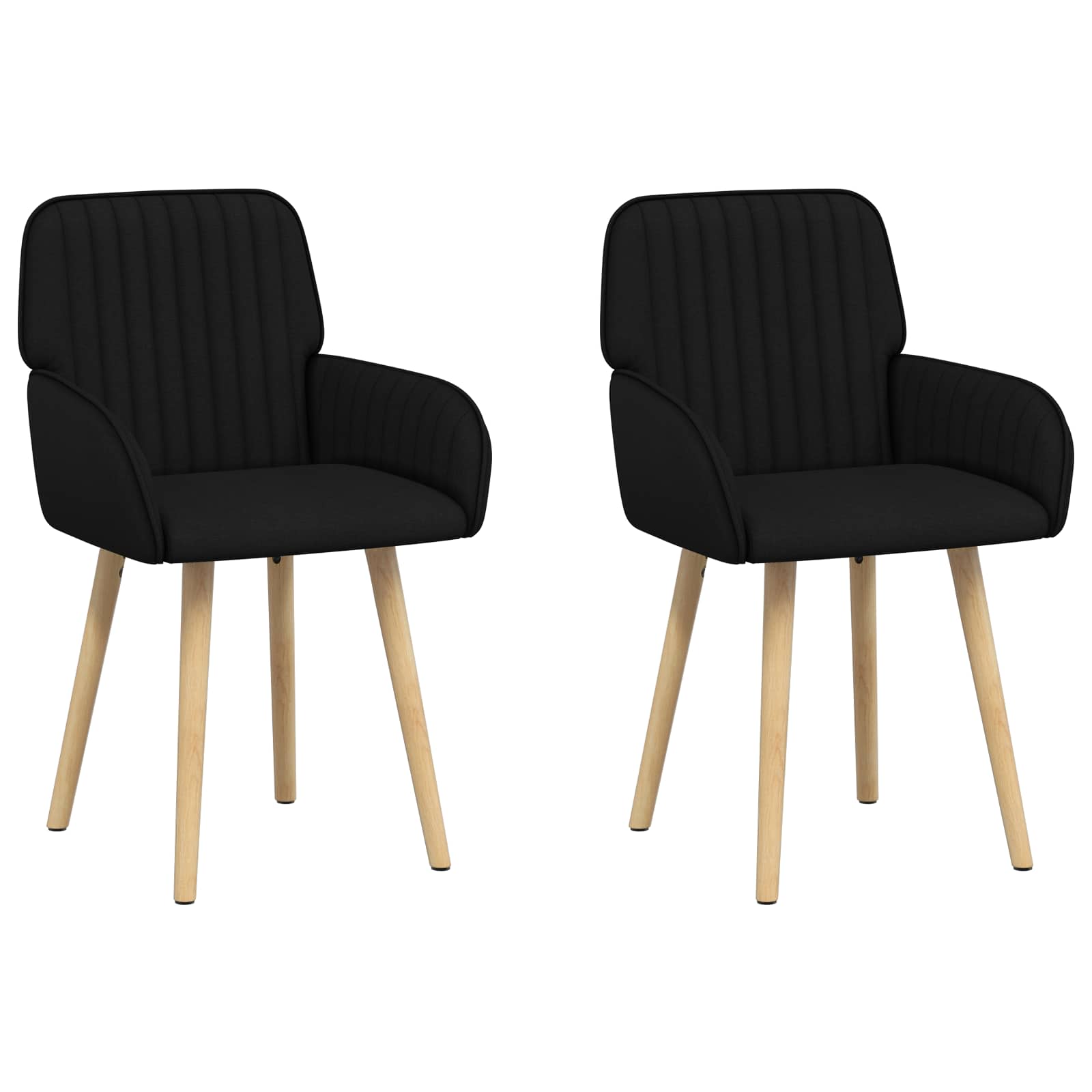 Valgomojo kėdės 2 pcs Audinys Juoda 56,5 x 50 x 87,5 cm