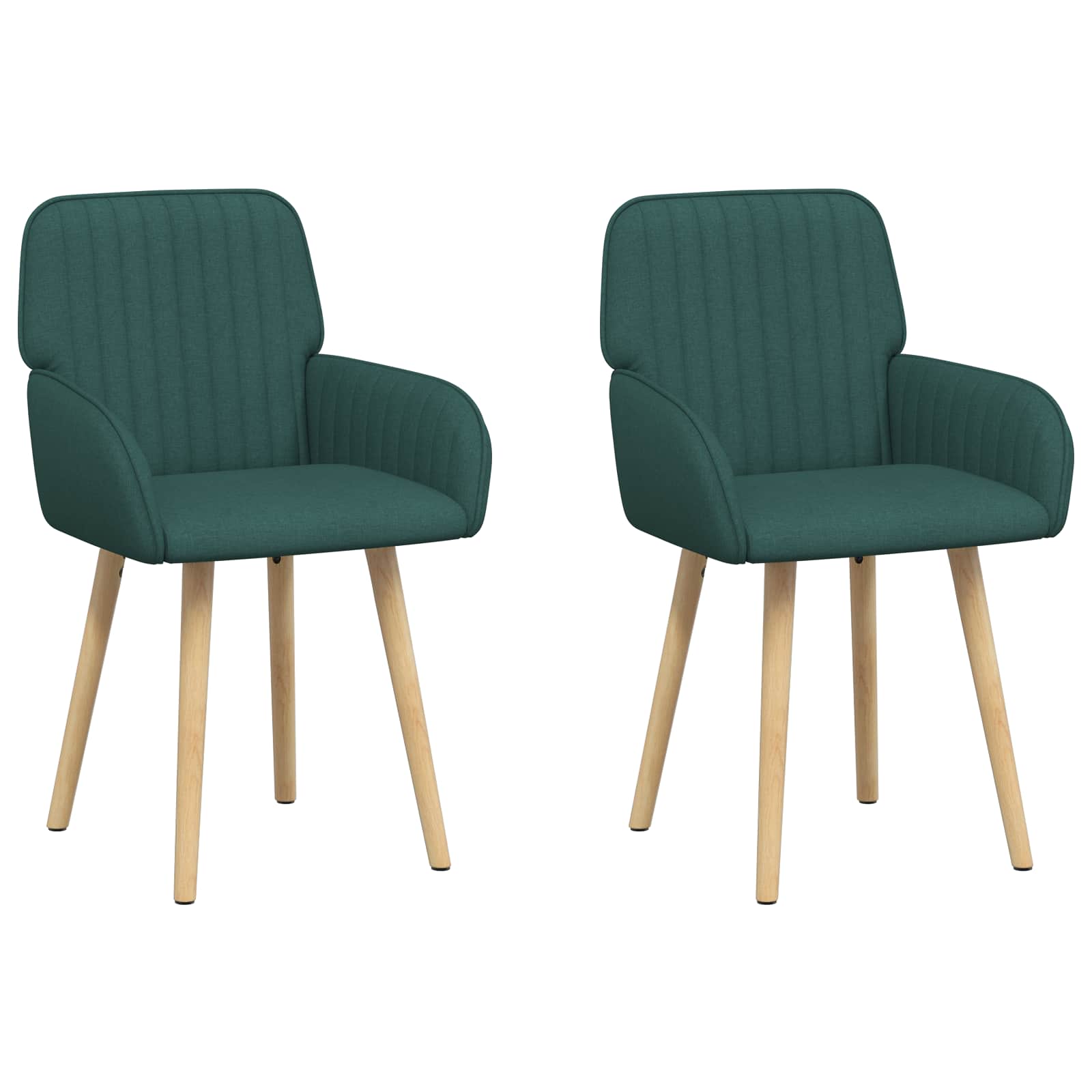 Valgomojo kėdės 2 pcs Audinys Tamsiai žalia 56,5 x 50 x 87,5 cm