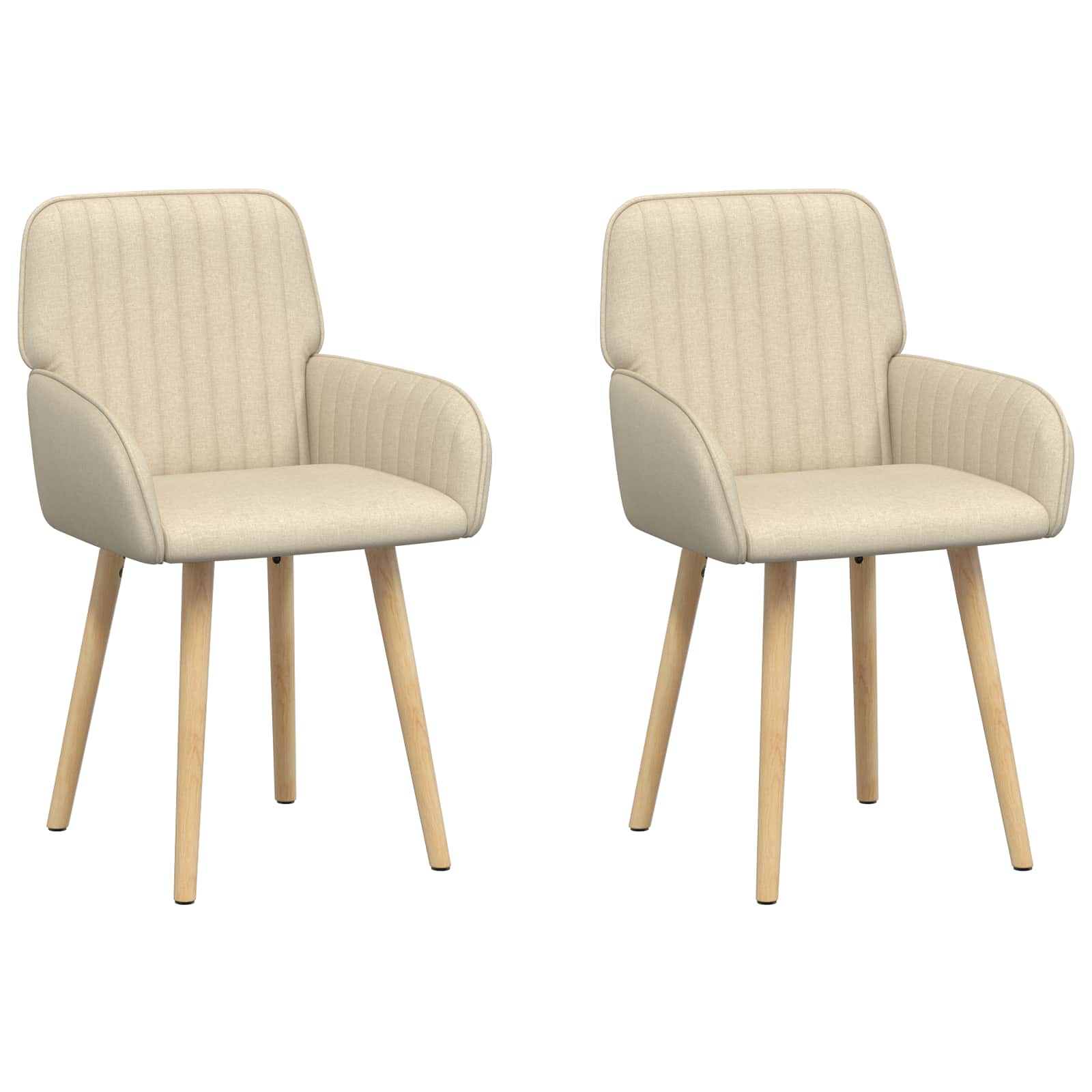 Valgomojo kėdės 2 pcs Audinys Kreminė 56,5 x 50 x 87,5 cm