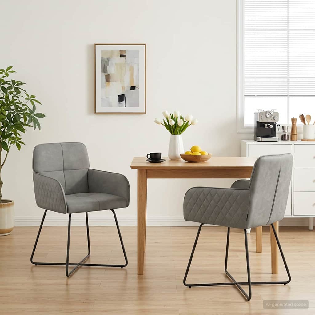 Valgomojo kėdės 2 pcs Aksomas Šviesiai pilka 59 x 56,5 x 86 cm