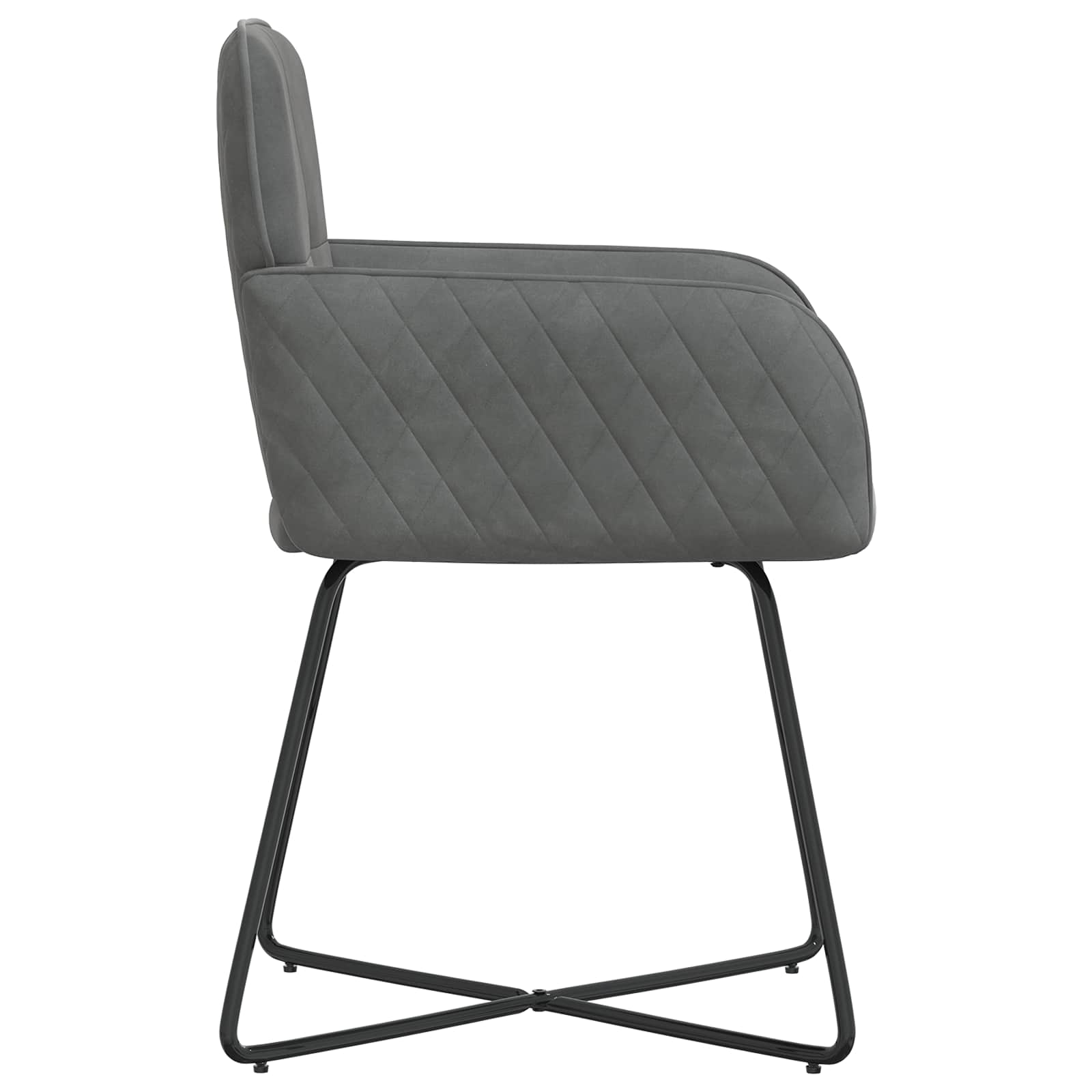 Valgomojo kėdės 2 pcs Aksomas Tamsiai pilka 59 x 56,5 x 86 cm