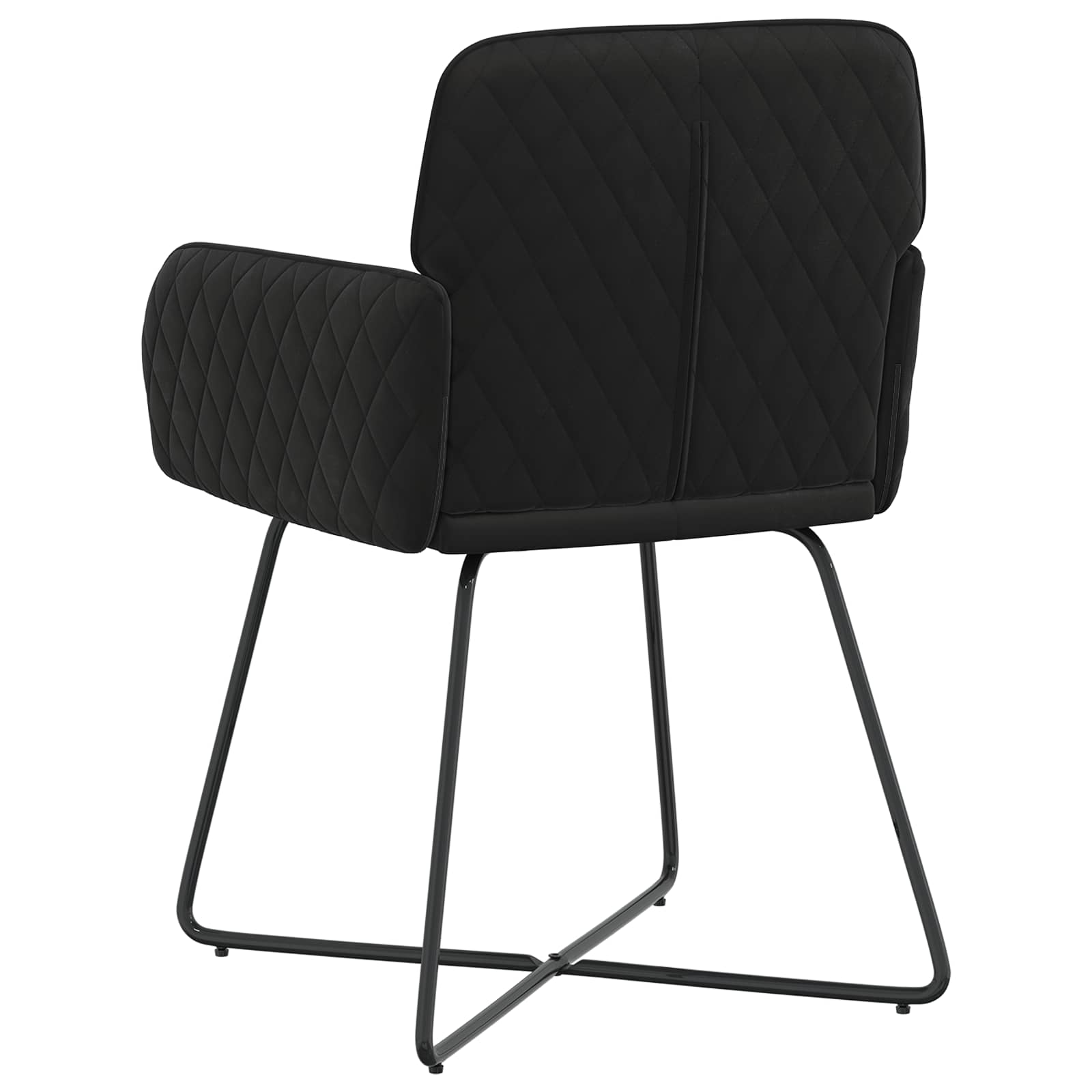 Valgomojo kėdės 2 pcs Aksomas Juoda 59 x 56,5 x 86 cm