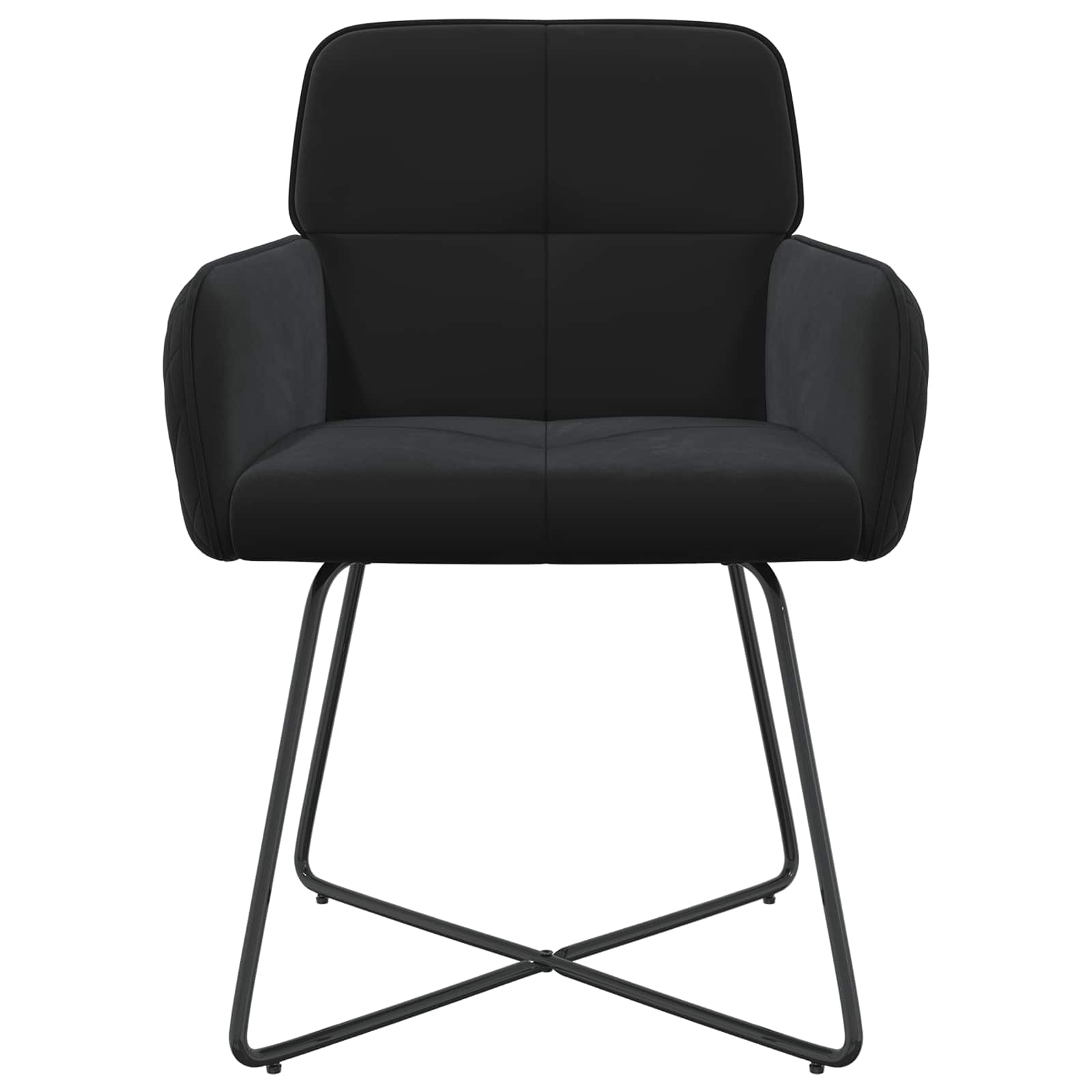 Valgomojo kėdės 2 pcs Aksomas Juoda 59 x 56,5 x 86 cm