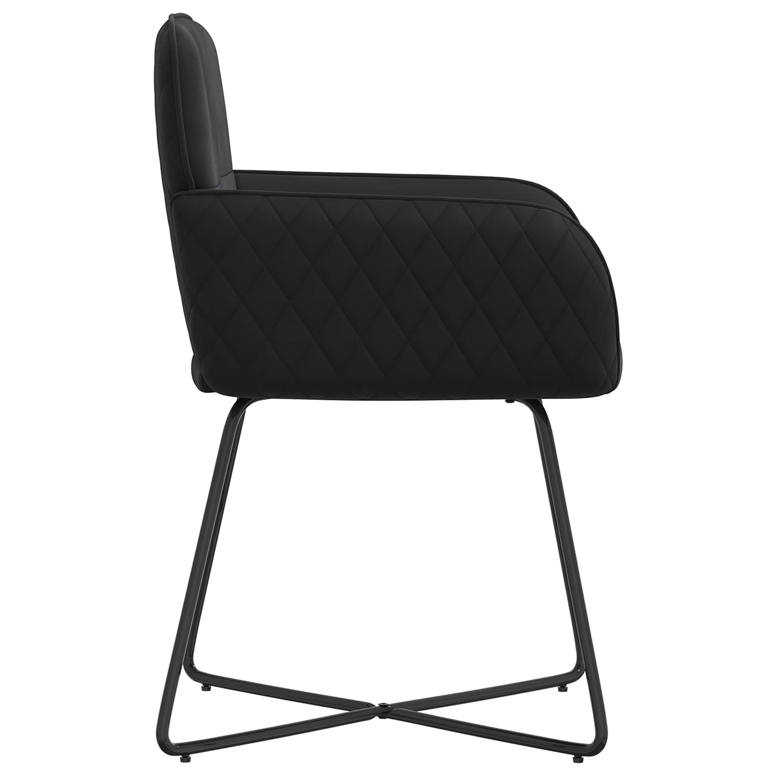 Valgomojo kėdės 2 pcs Aksomas Juoda 59 x 56,5 x 86 cm