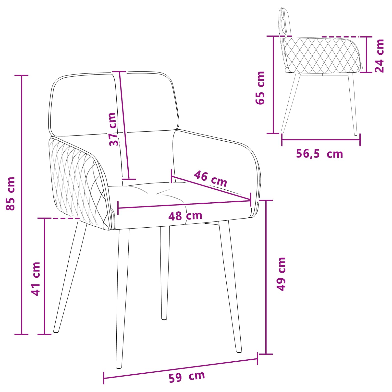 Valgomojo kėdės 2 pcs Dirbtinė suedė oda Armijos Žalia