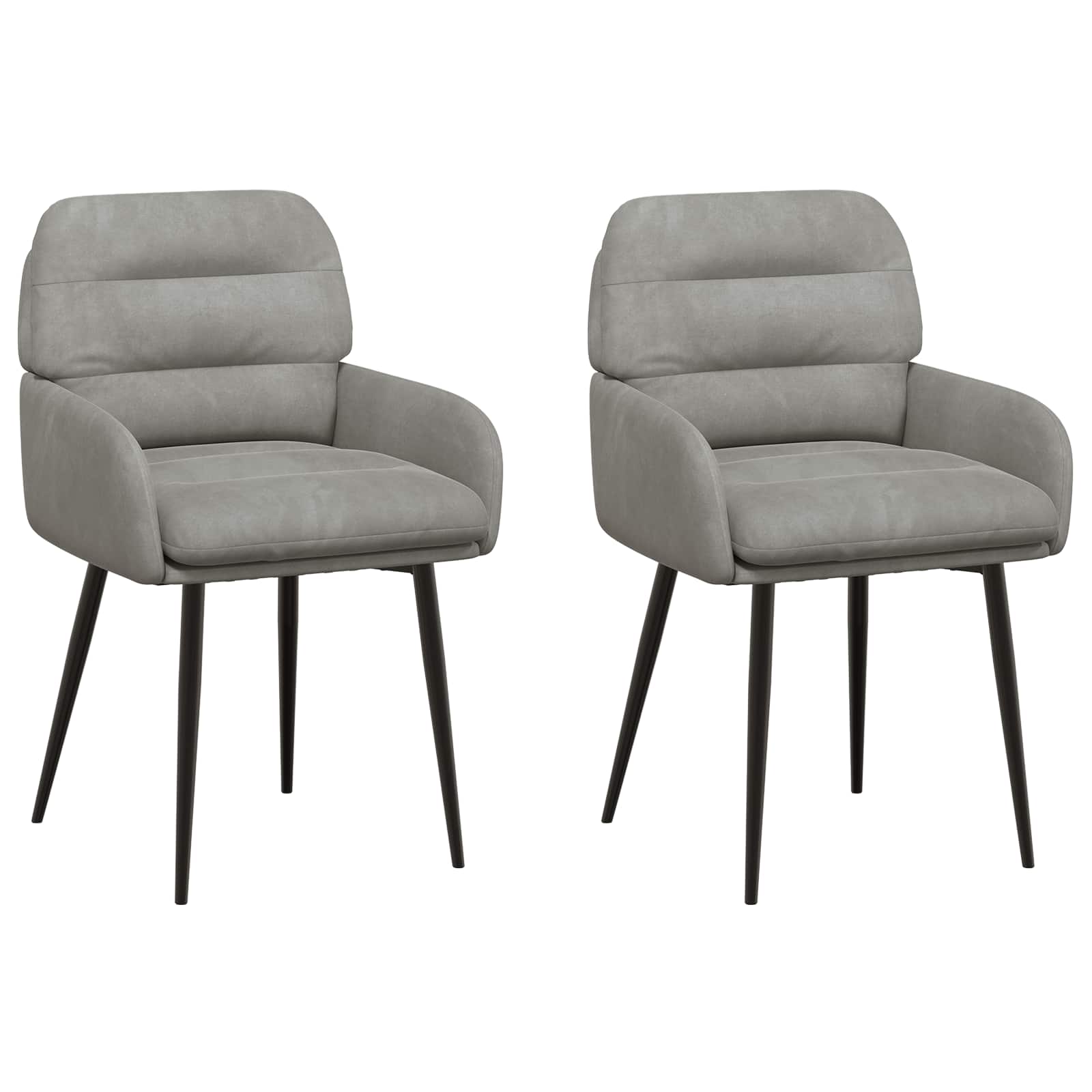 Valgomojo kėdės 2 pcs Aksomas Šviesiai pilka 59 x 59,5 x 90 cm
