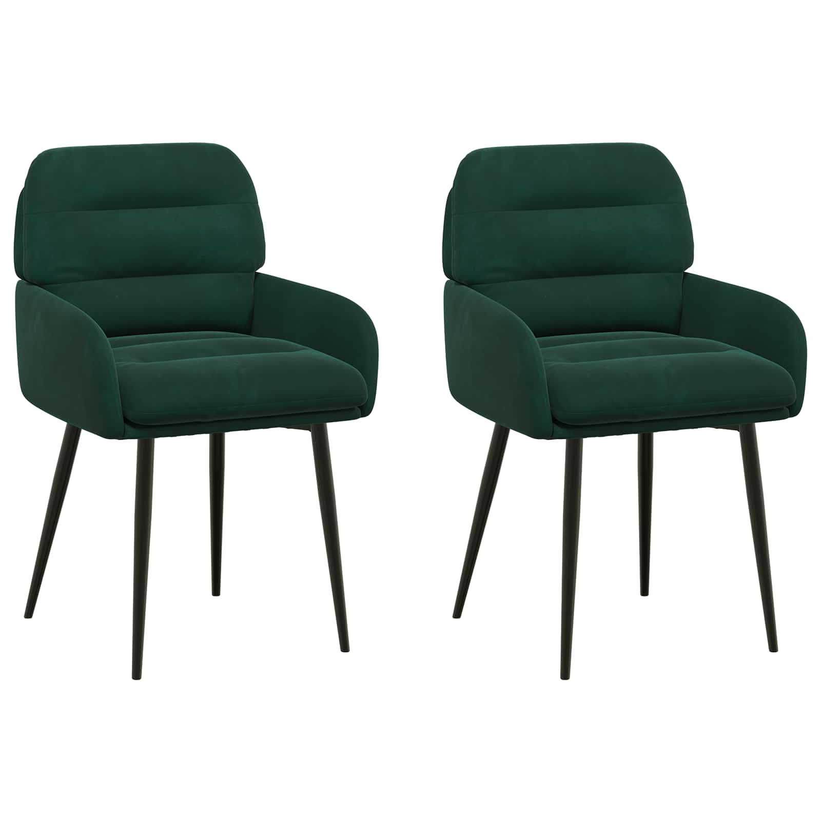 Valgomojo kėdės 2 pcs Aksomas Tamsiai žalia 59 x 59,5 x 90 cm