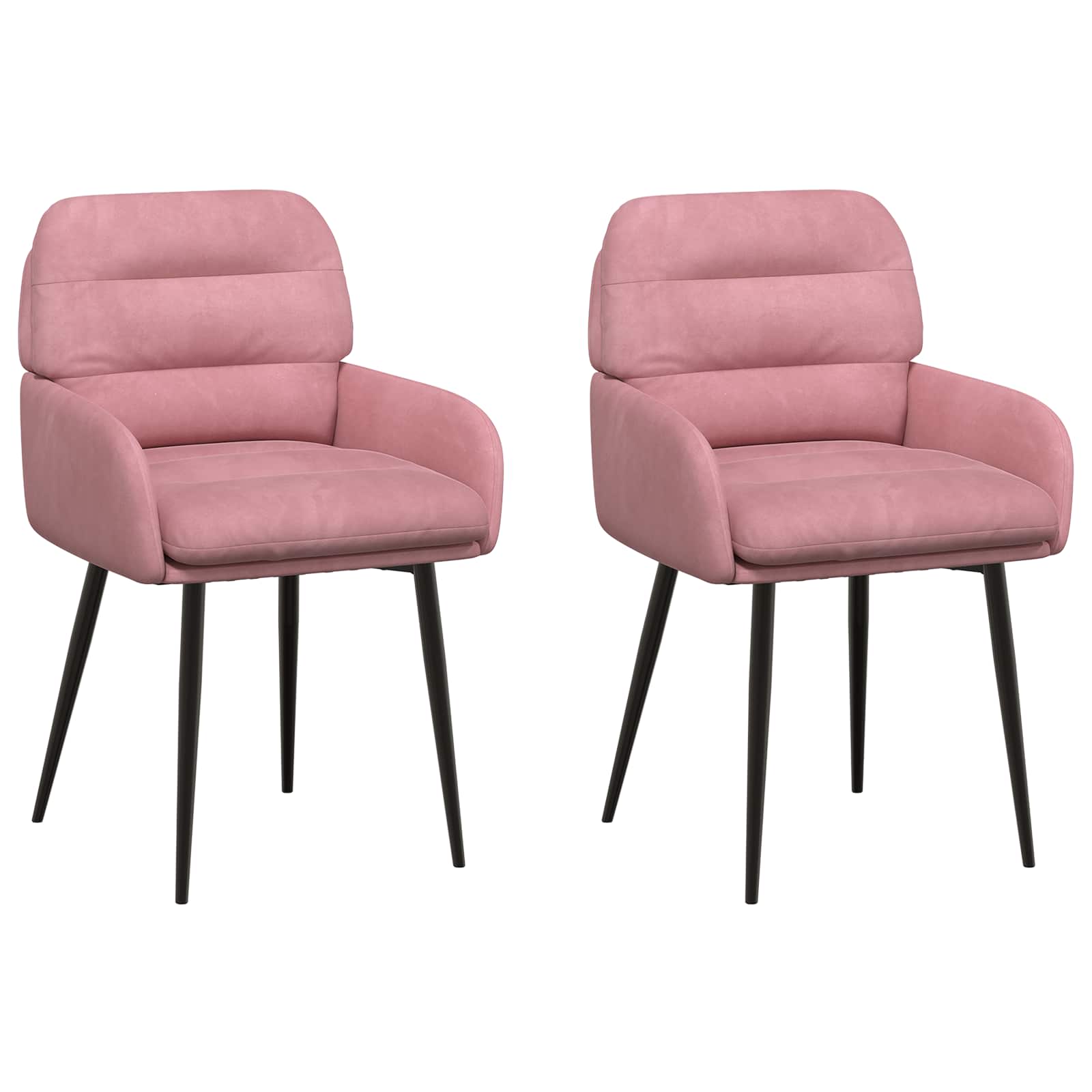 Valgomojo kėdės 2 pcs Aksomas Rožinė 59 x 59,5 x 90 cm