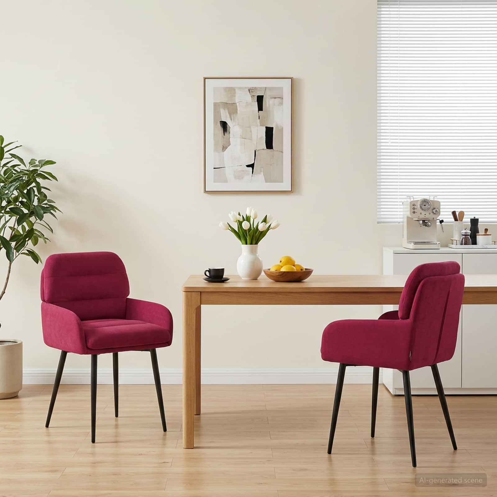 Valgomojo kėdės 2 pcs Aksomas Vyno raudona 59 x 59,5 x 90 cm
