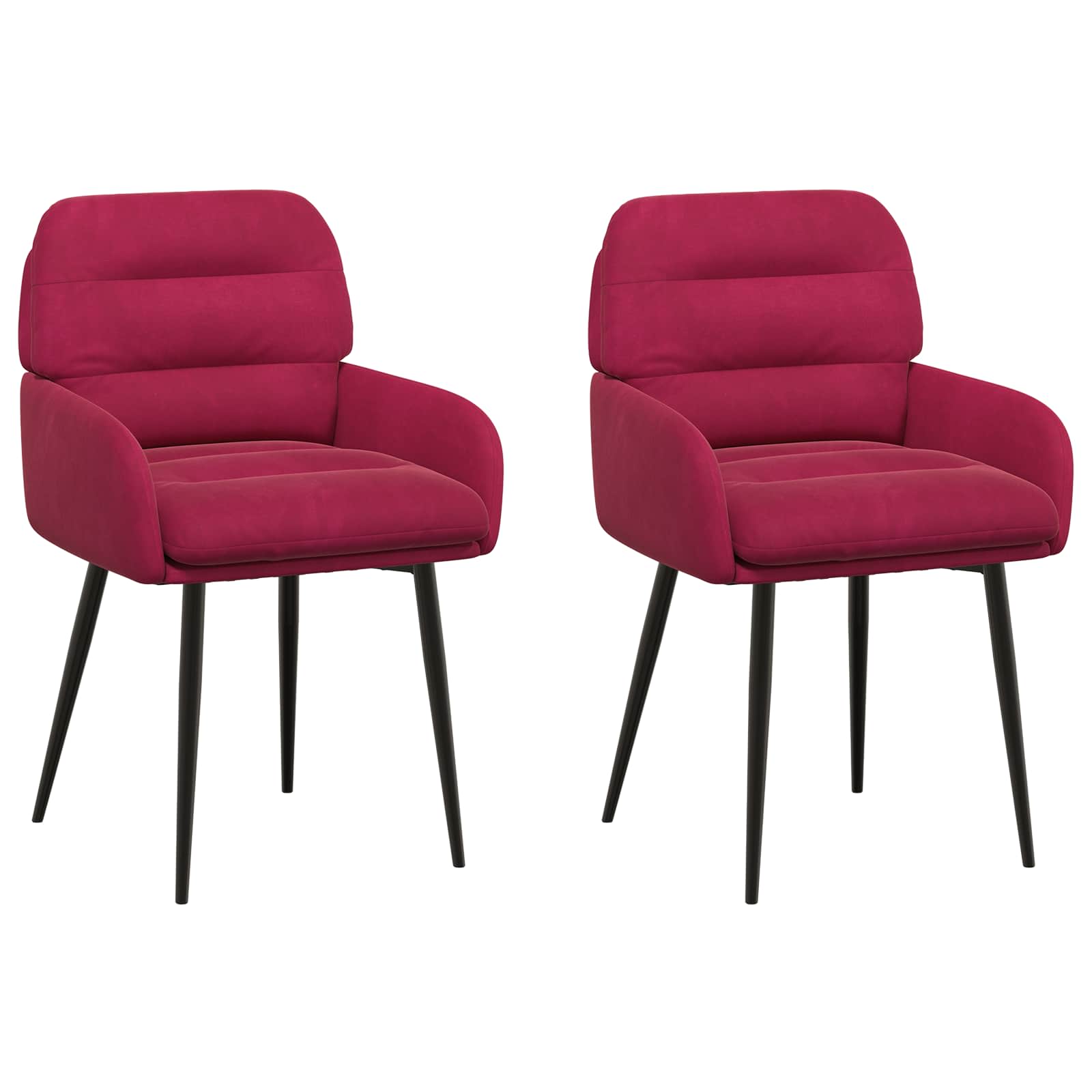 Valgomojo kėdės 2 pcs Aksomas Vyno raudona 59 x 59,5 x 90 cm
