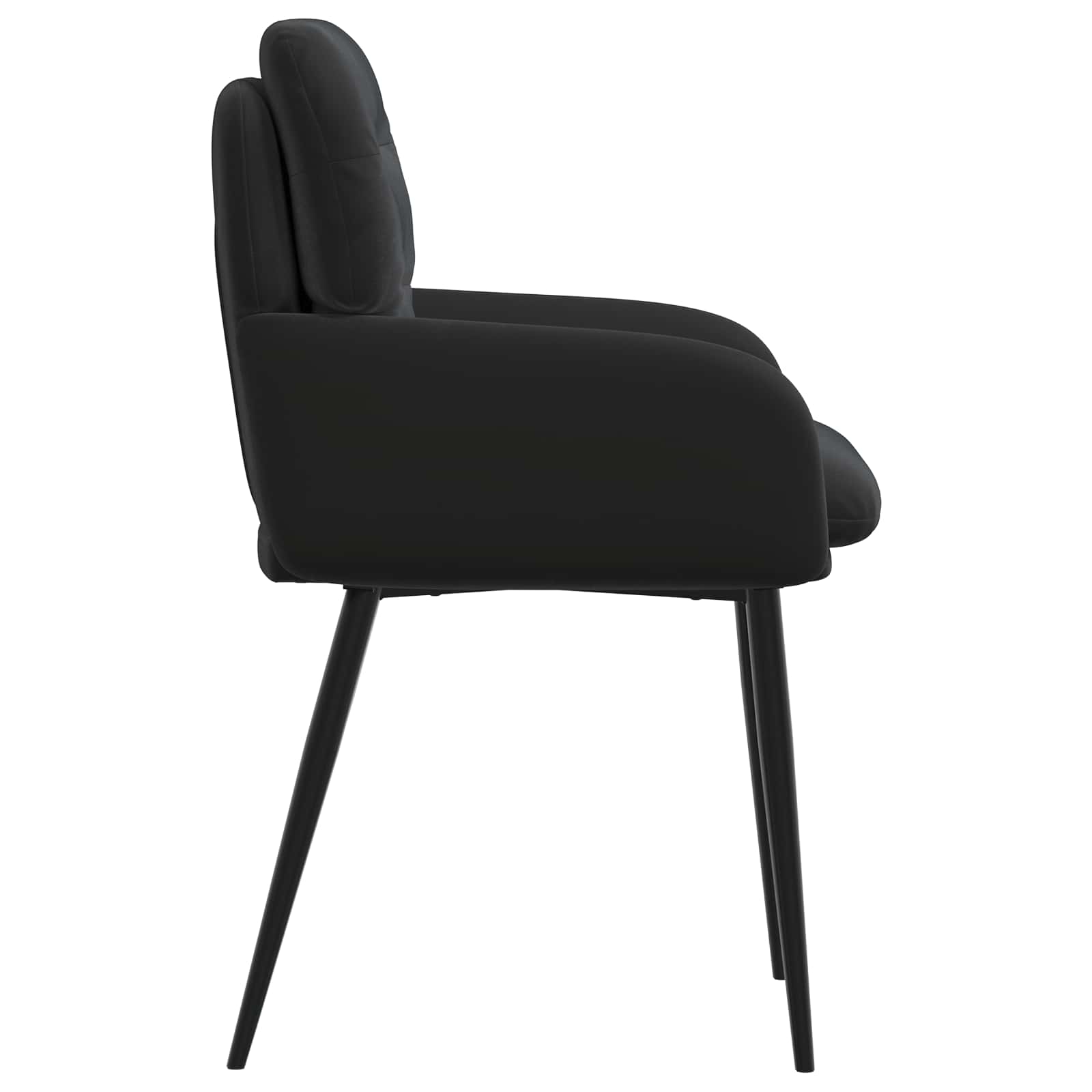 Valgomojo kėdės 2 pcs Aksomas Juoda 59 x 59,5 x 90 cm