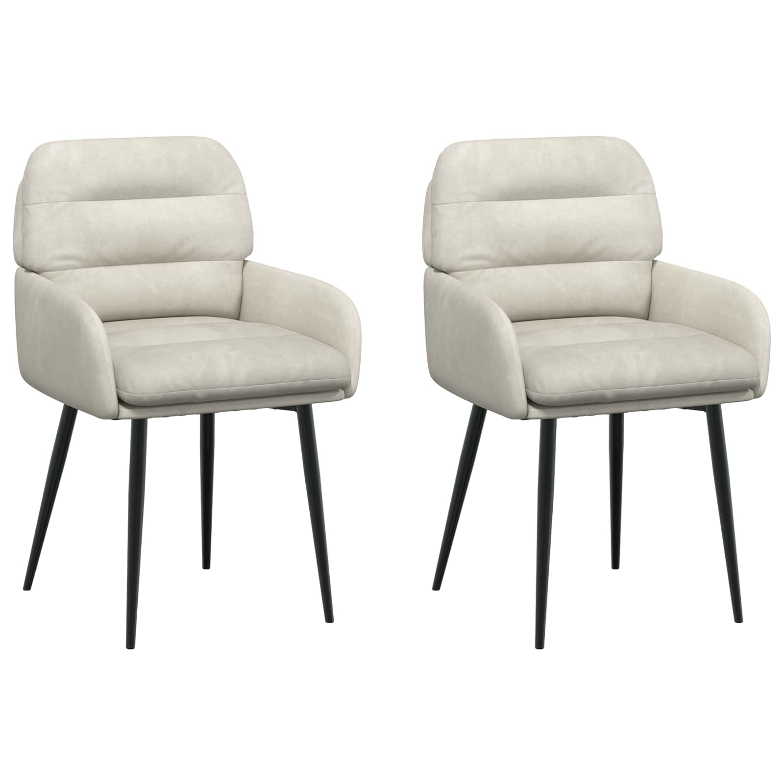 Valgomojo kėdės 2 pcs Aksomas Kreminė 59 x 59,5 x 90 cm