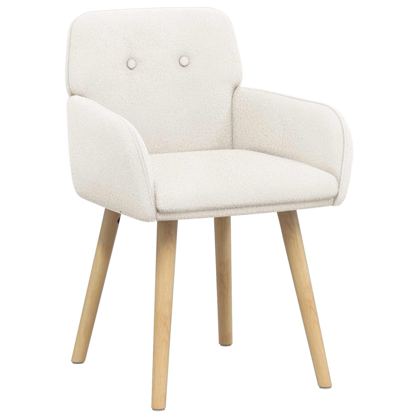 Valgomojo kėdės 2 pcs Bouclé Kreminė 59 x 56 x 86 cm