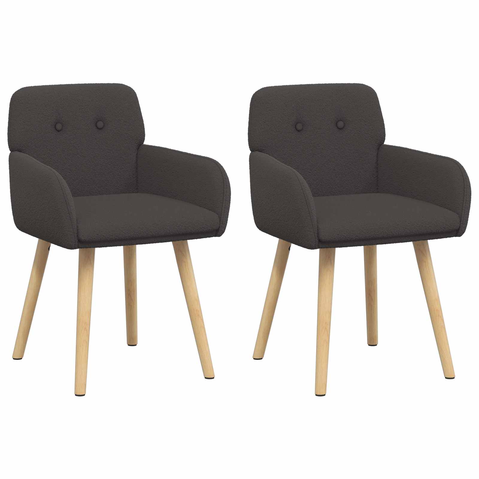 Valgomojo kėdės 2 pcs Bouclé Tamsiai pilka 59 x 56 x 86 cm