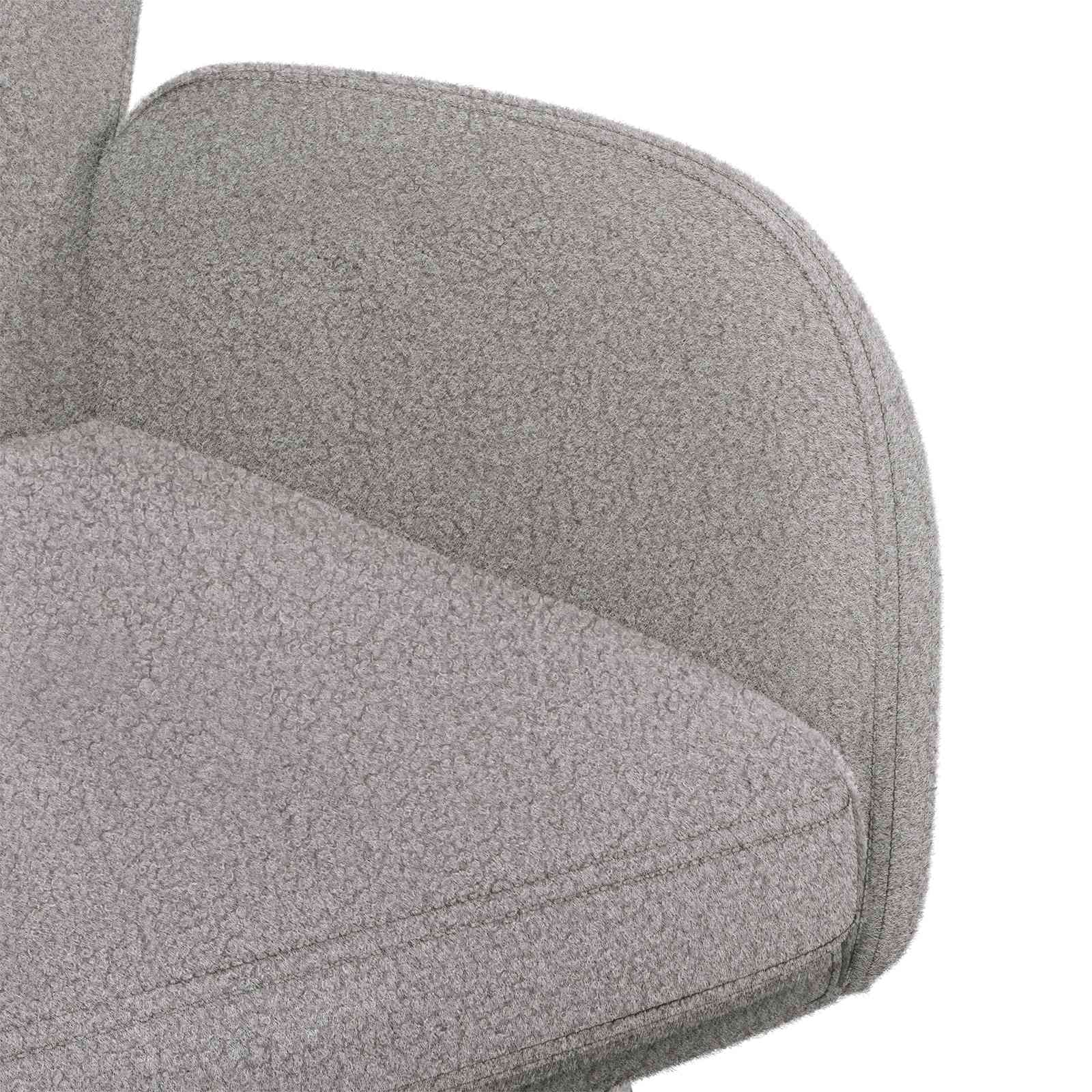 Sukamos valgomojo kėdės 2 pcs Bouclé Šviesiai pilka